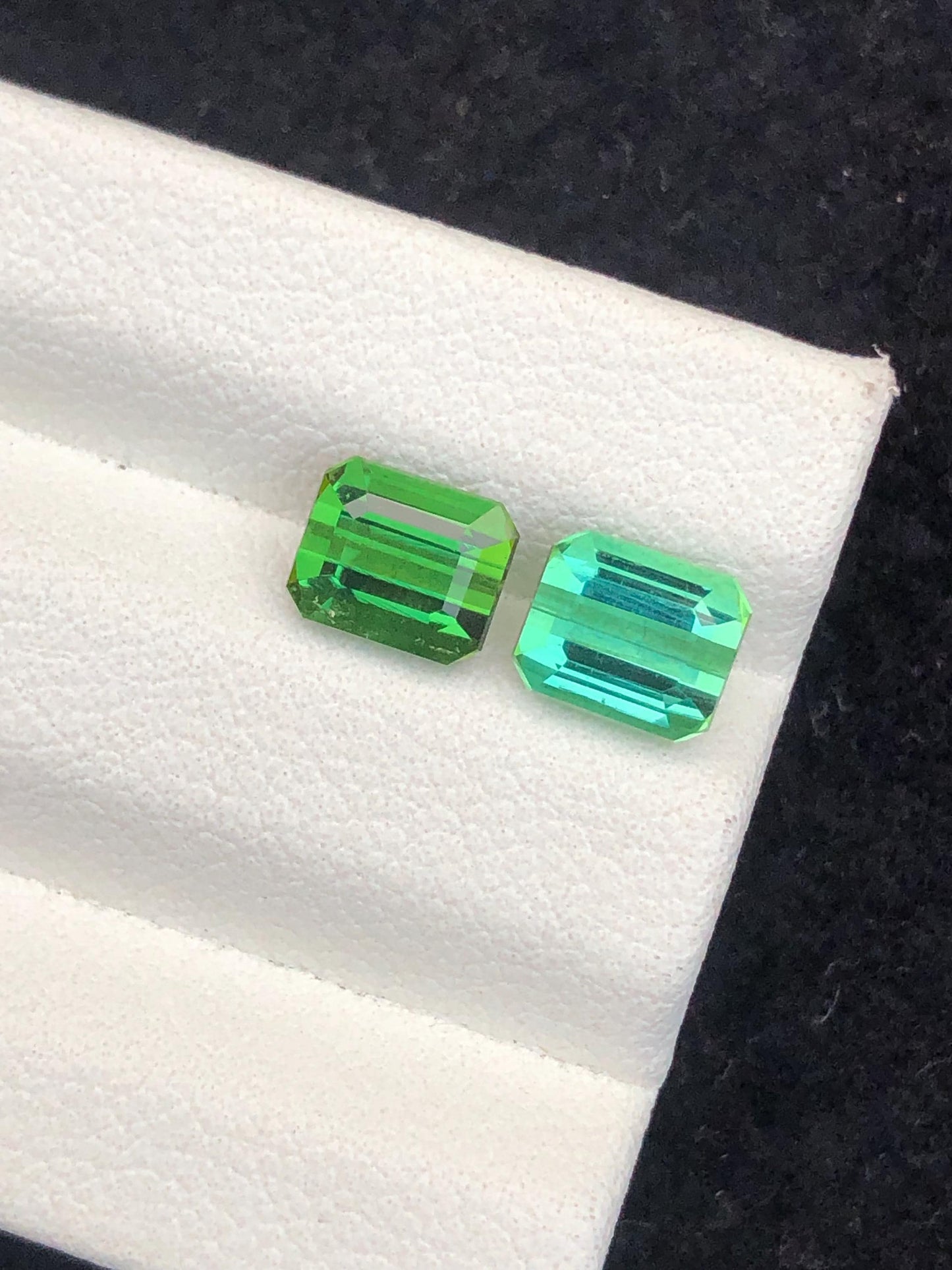 2.75 CTs green tourmaline reverse pair natural faceted