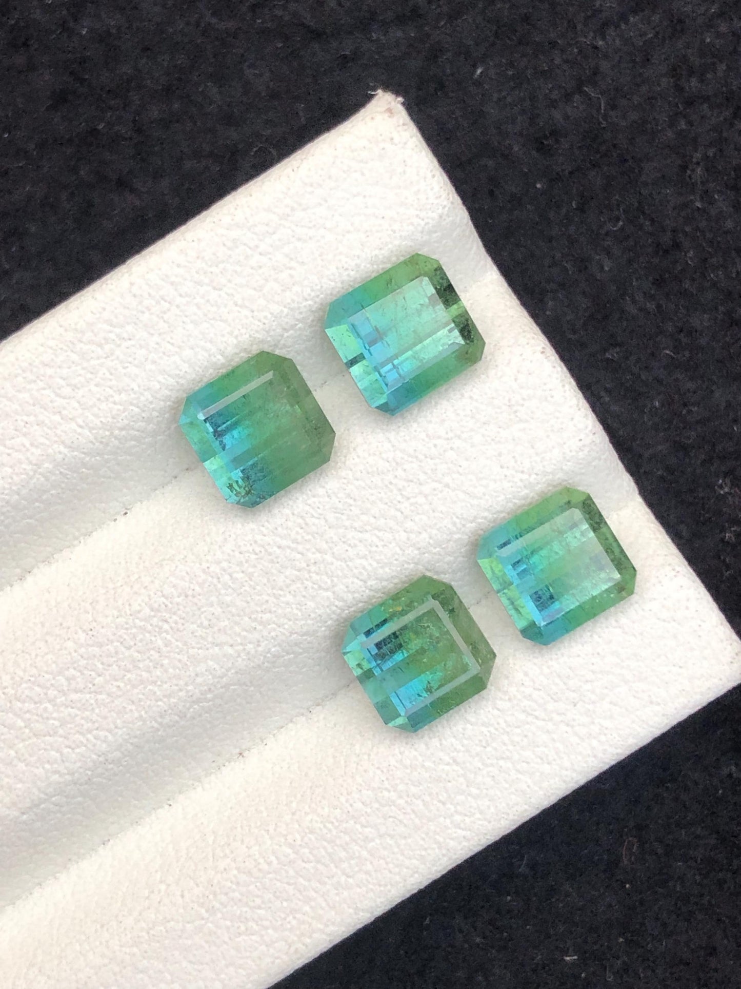 6.75 CTs unique bi colour tourmaline pairs natural faceted