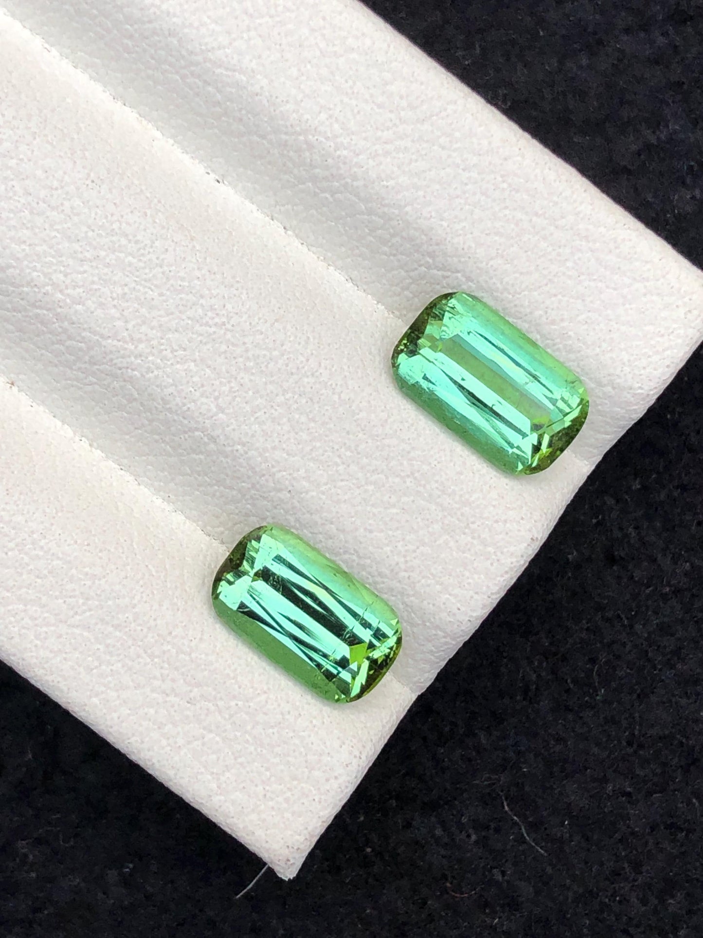 3.15 CTs green tourmaline pair natural faceted