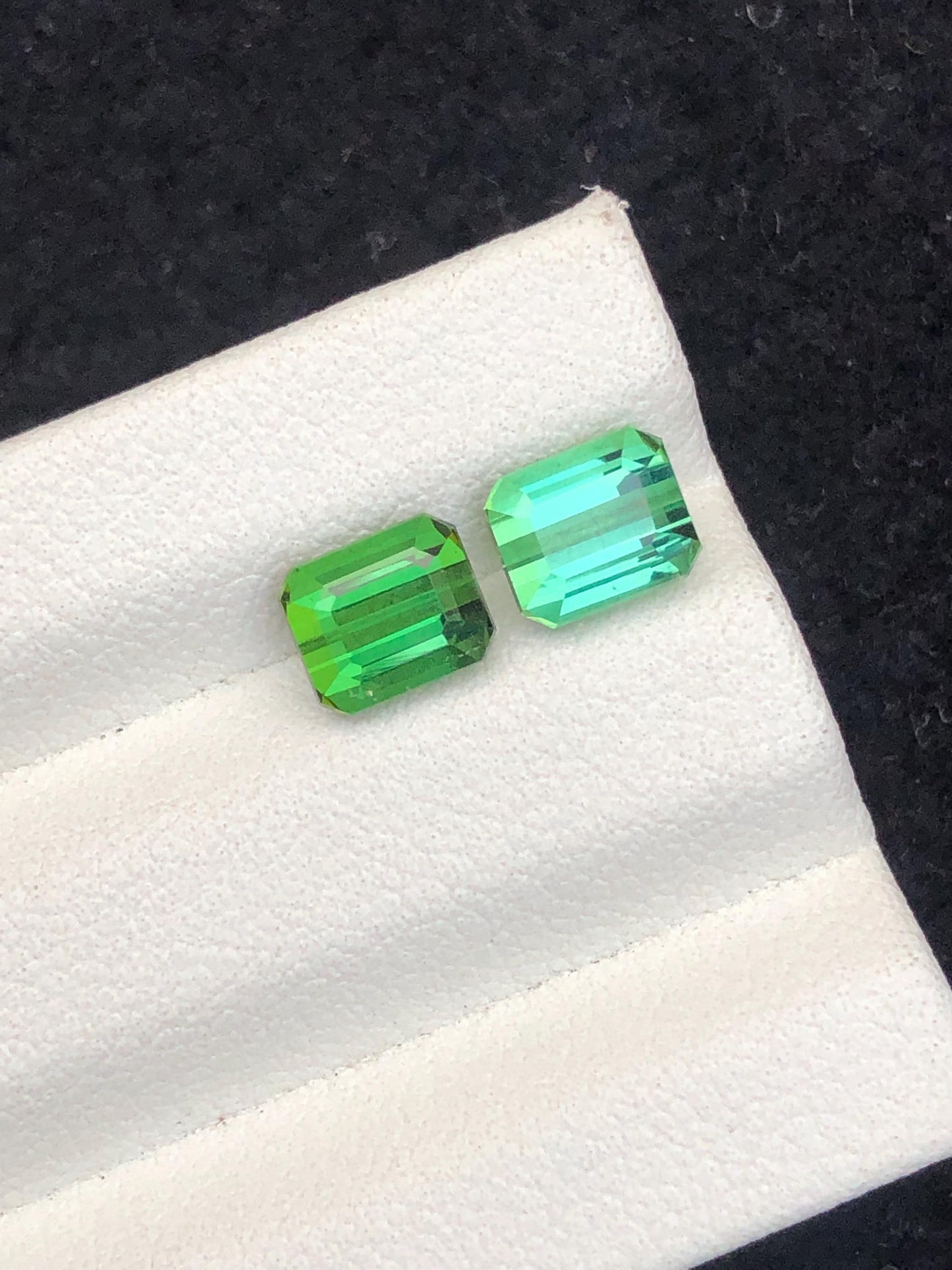 2.75 CTs green tourmaline reverse pair natural faceted