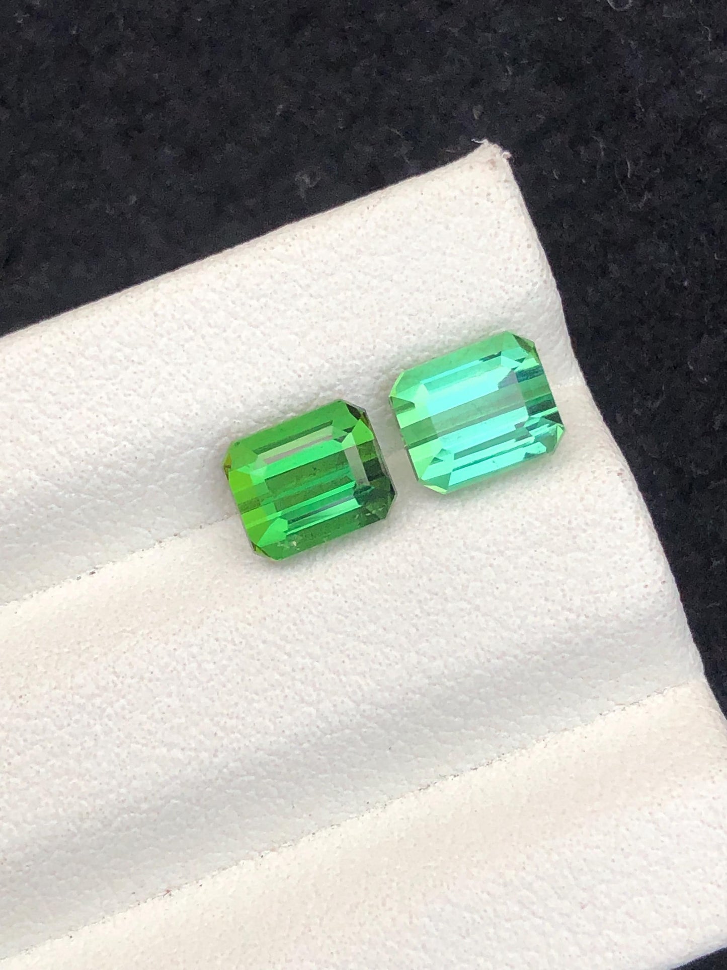 2.75 CTs green tourmaline reverse pair natural faceted