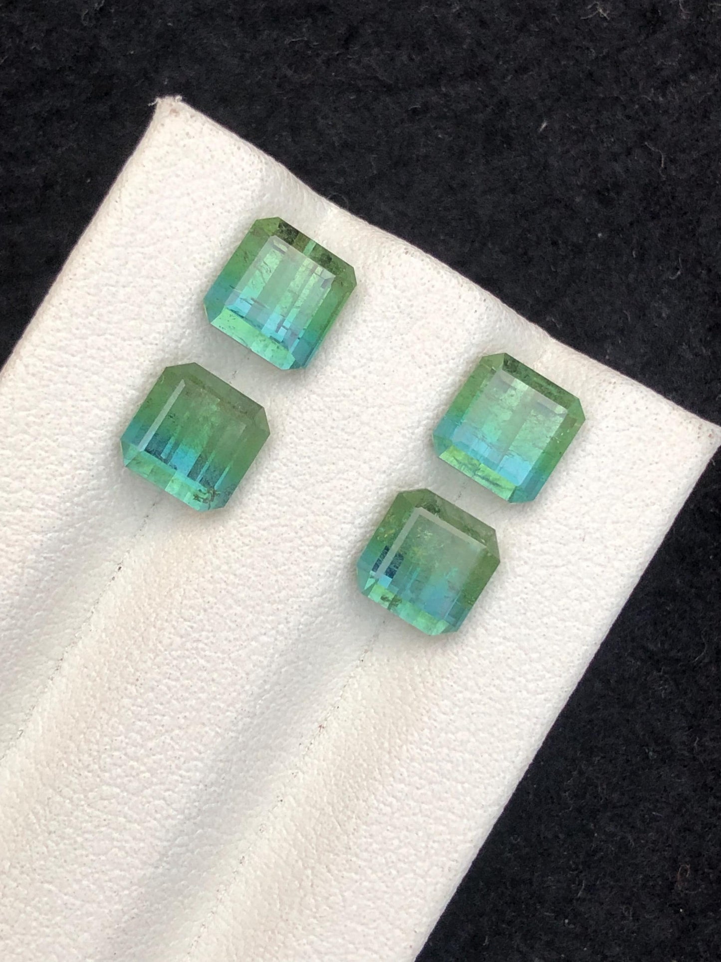 6.75 CTs unique bi colour tourmaline pairs natural faceted