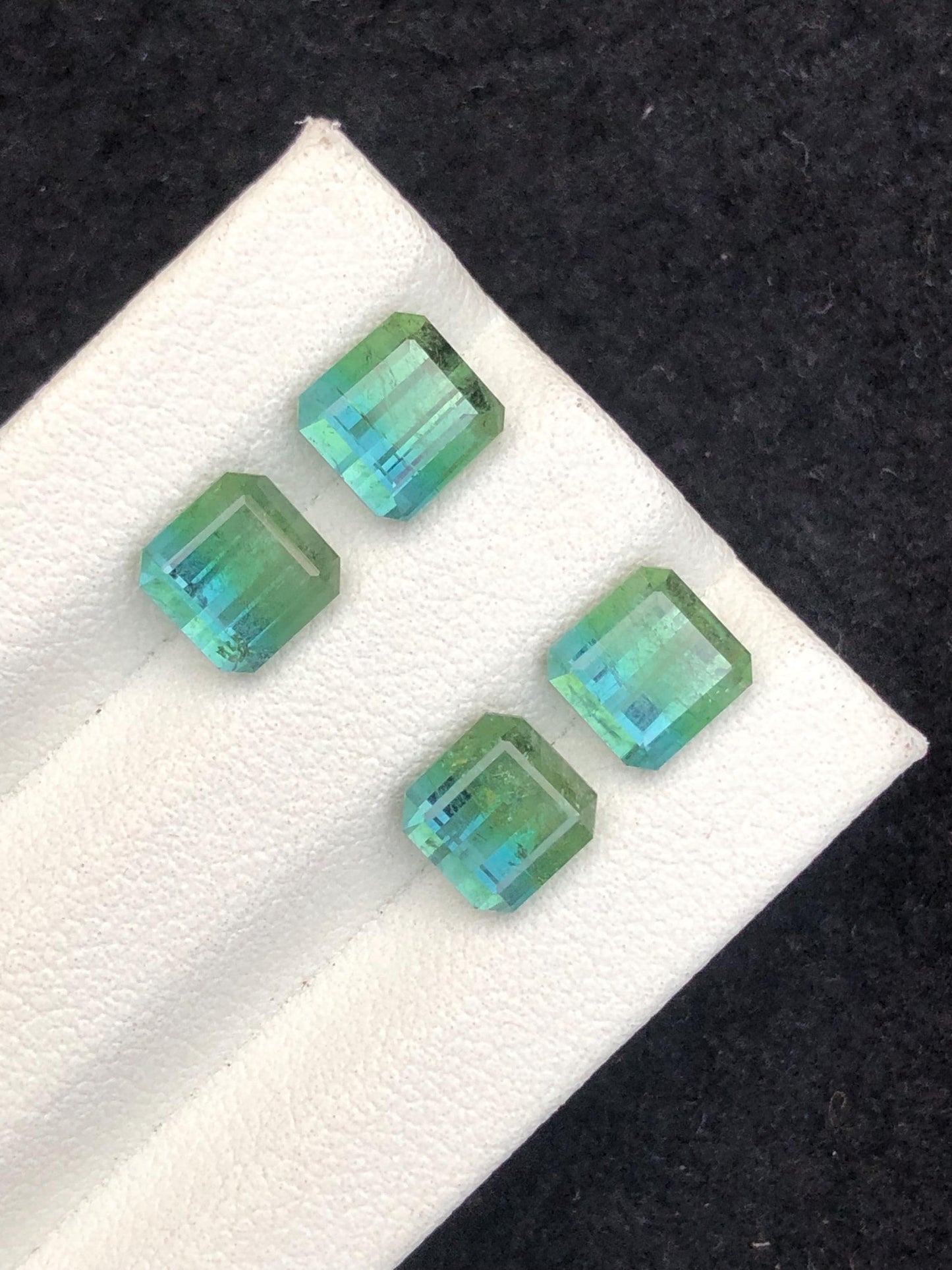 6.75 CTs unique bi colour tourmaline pairs natural faceted