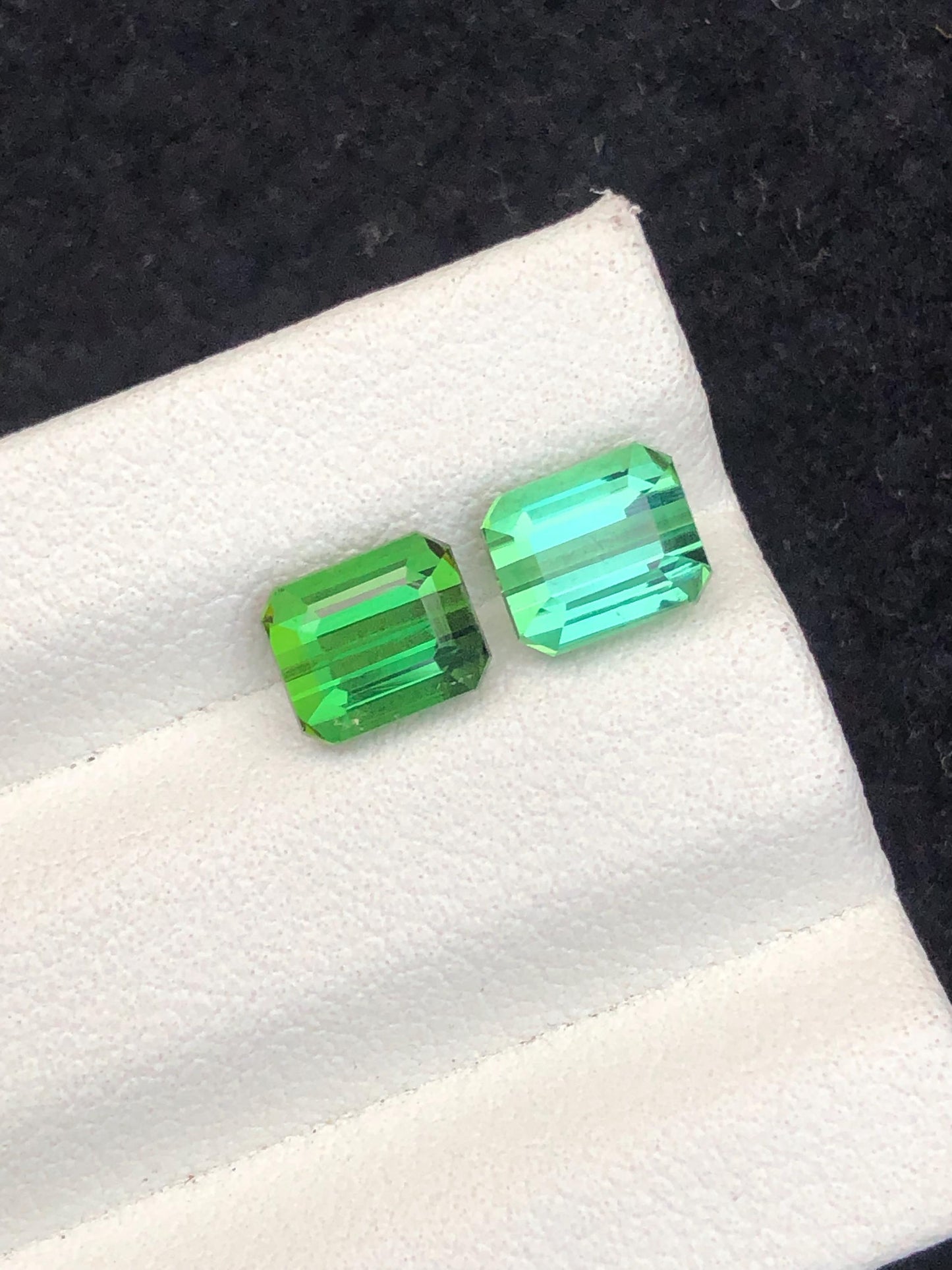 2.75 CTs green tourmaline reverse pair natural faceted