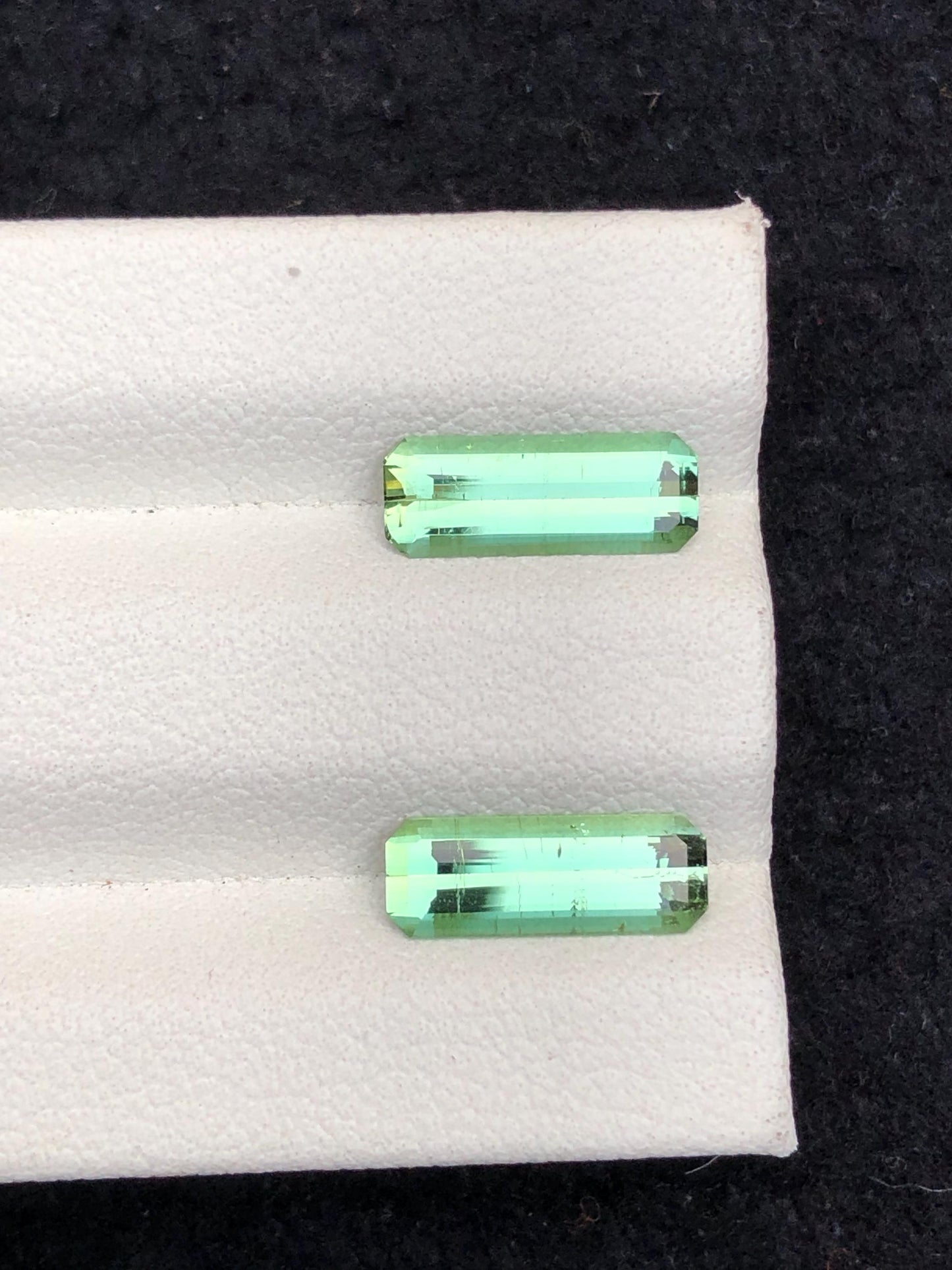 2.20 CTs green tourmaline pair natural faceted