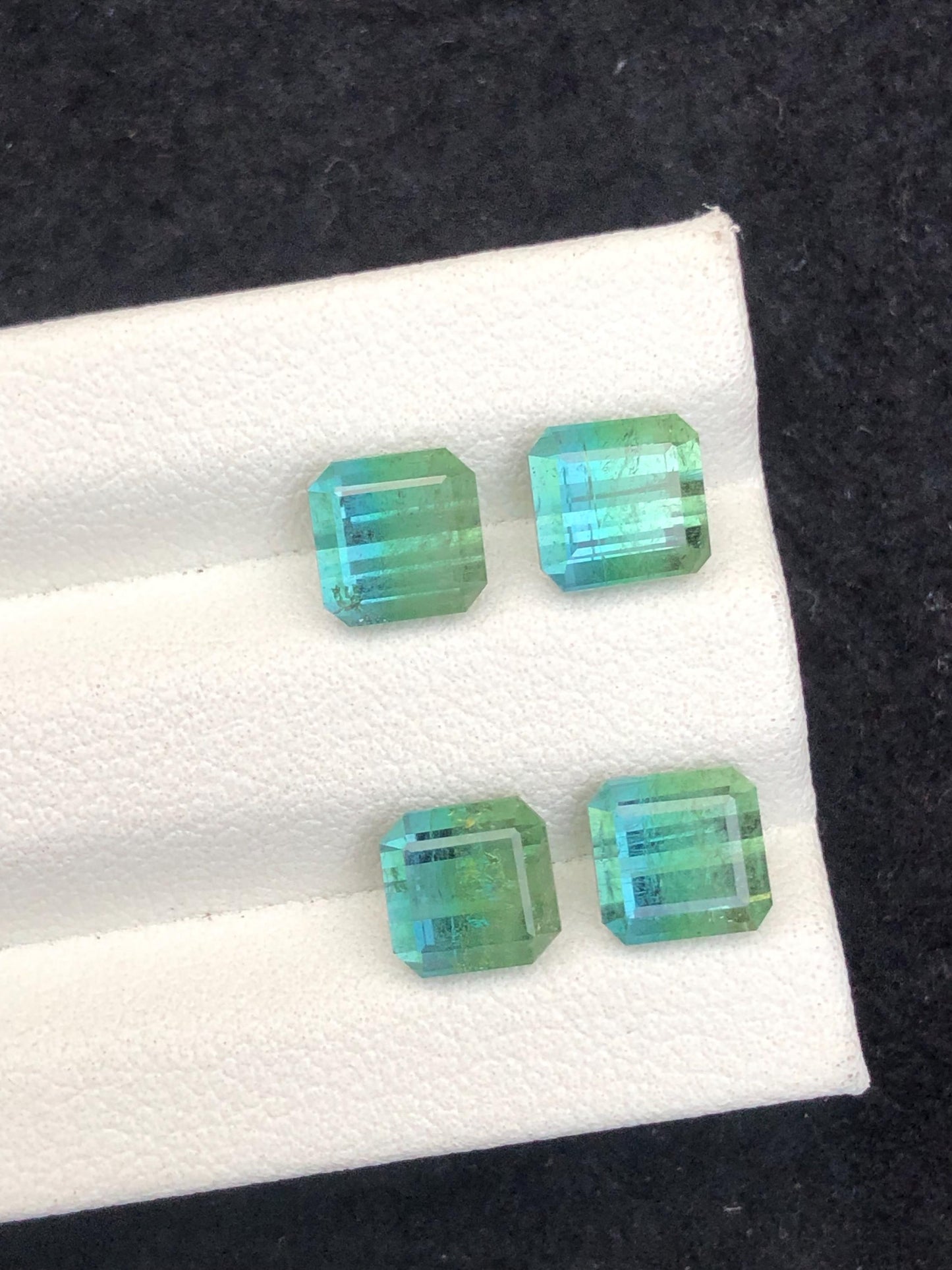 6.75 CTs unique bi colour tourmaline pairs natural faceted