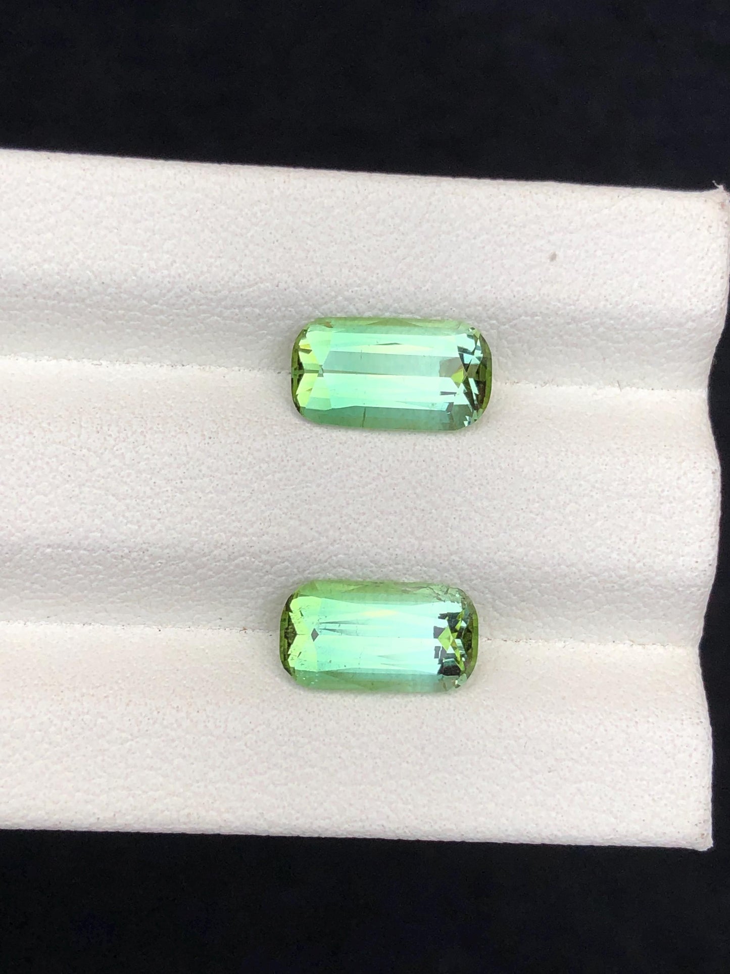 3.65 CTs green tourmaline pair faceted natural