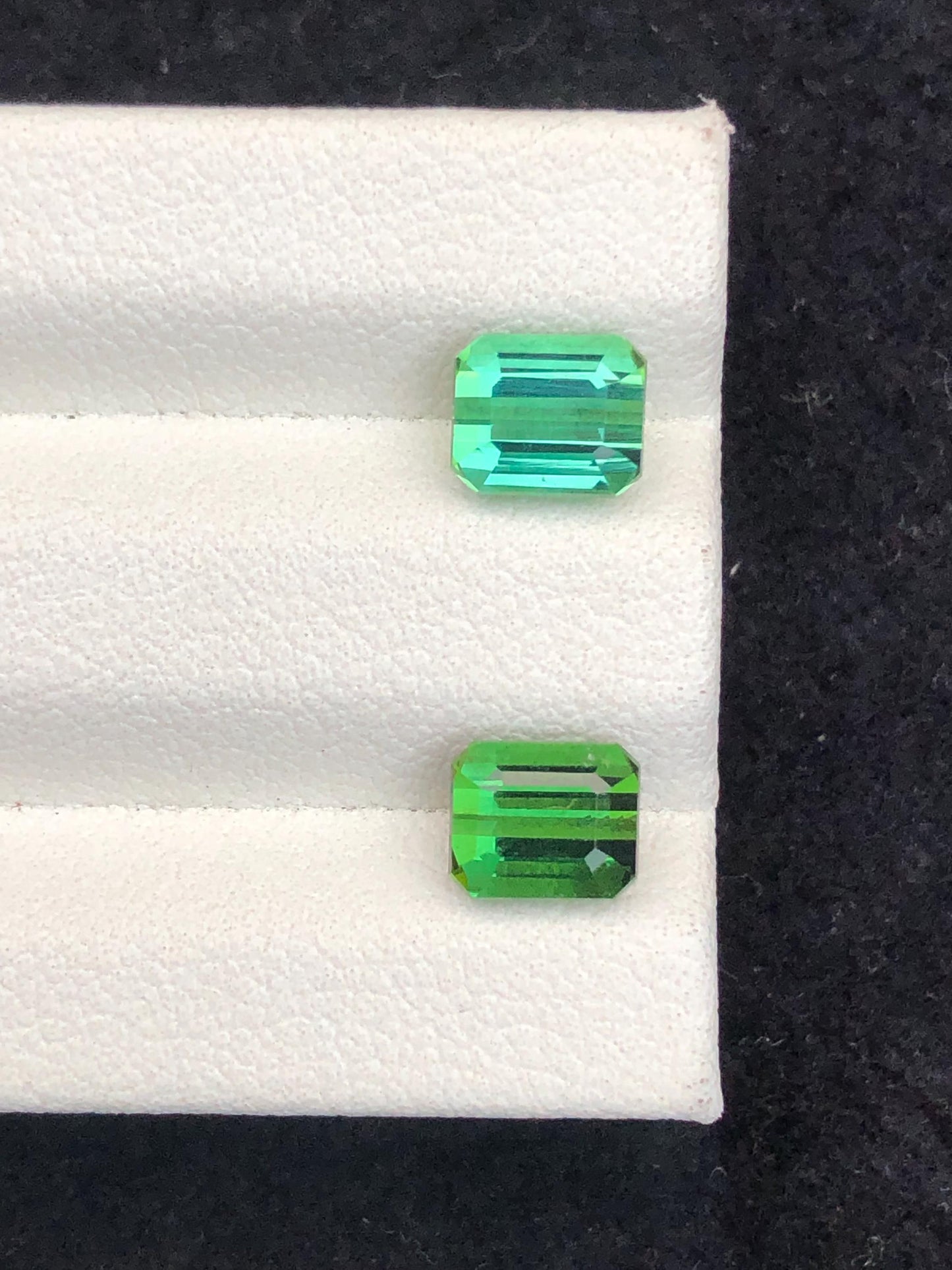 2.75 CTs green tourmaline reverse pair natural faceted