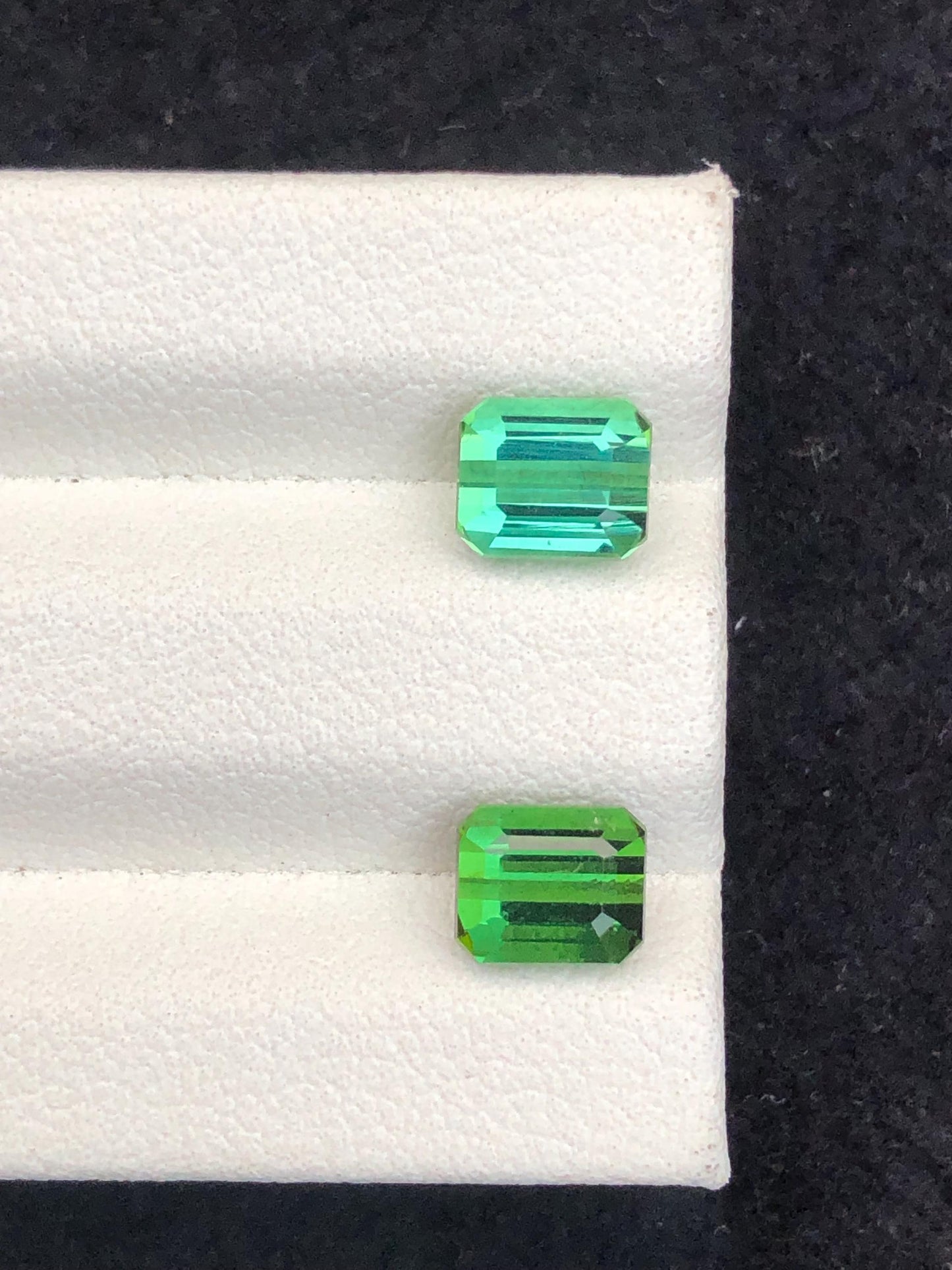 2.75 CTs green tourmaline reverse pair natural faceted