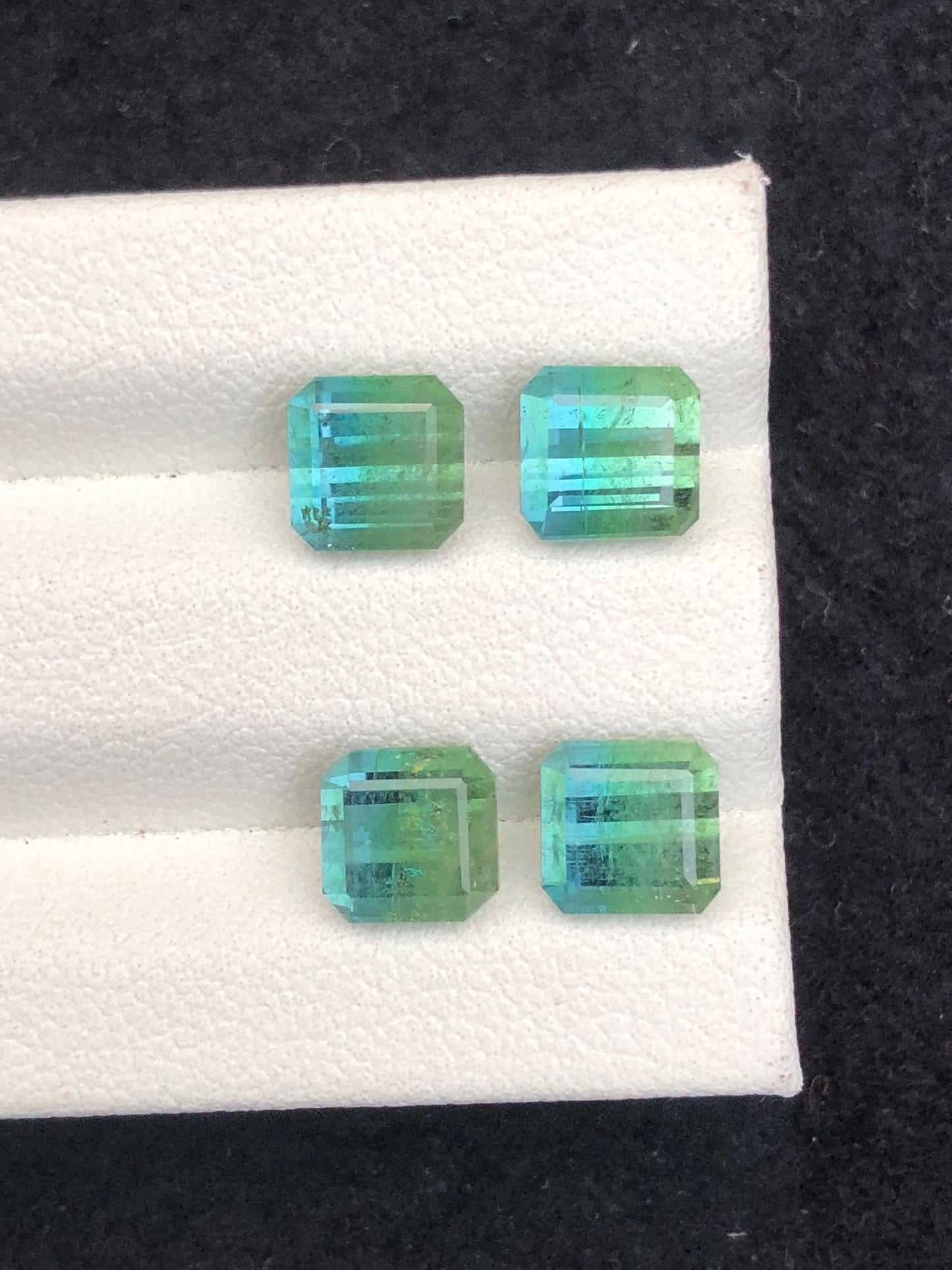 6.75 CTs unique bi colour tourmaline pairs natural faceted