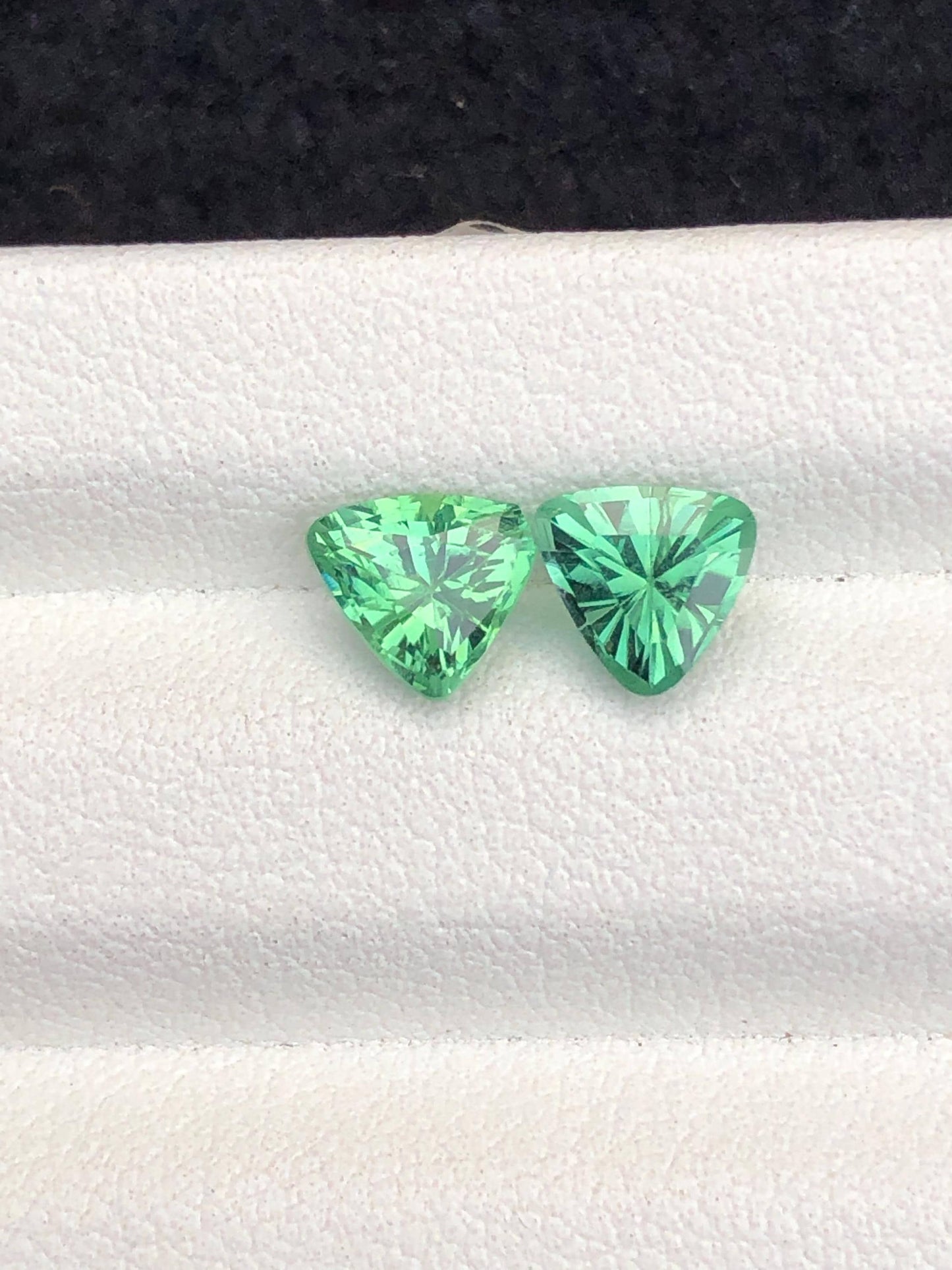 1.70 CTs green tourmaline pair natural faceted