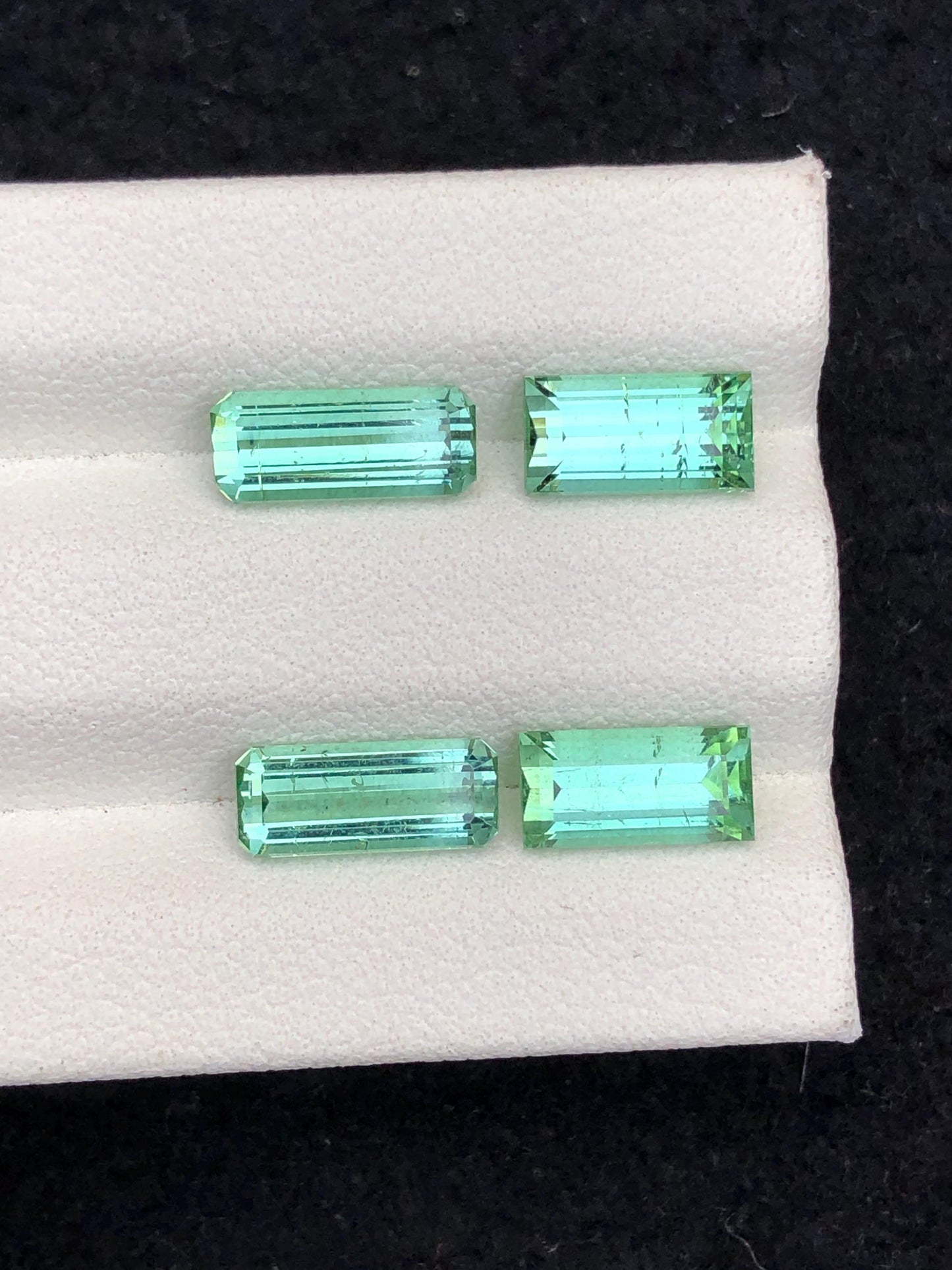 5.70 CTs green tourmaline pairs natural faceted