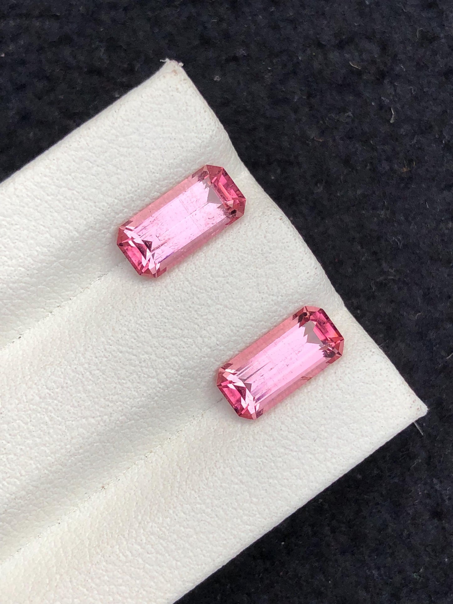 3 CTs pink tourmaline pair origin Afghanistan faceted natural