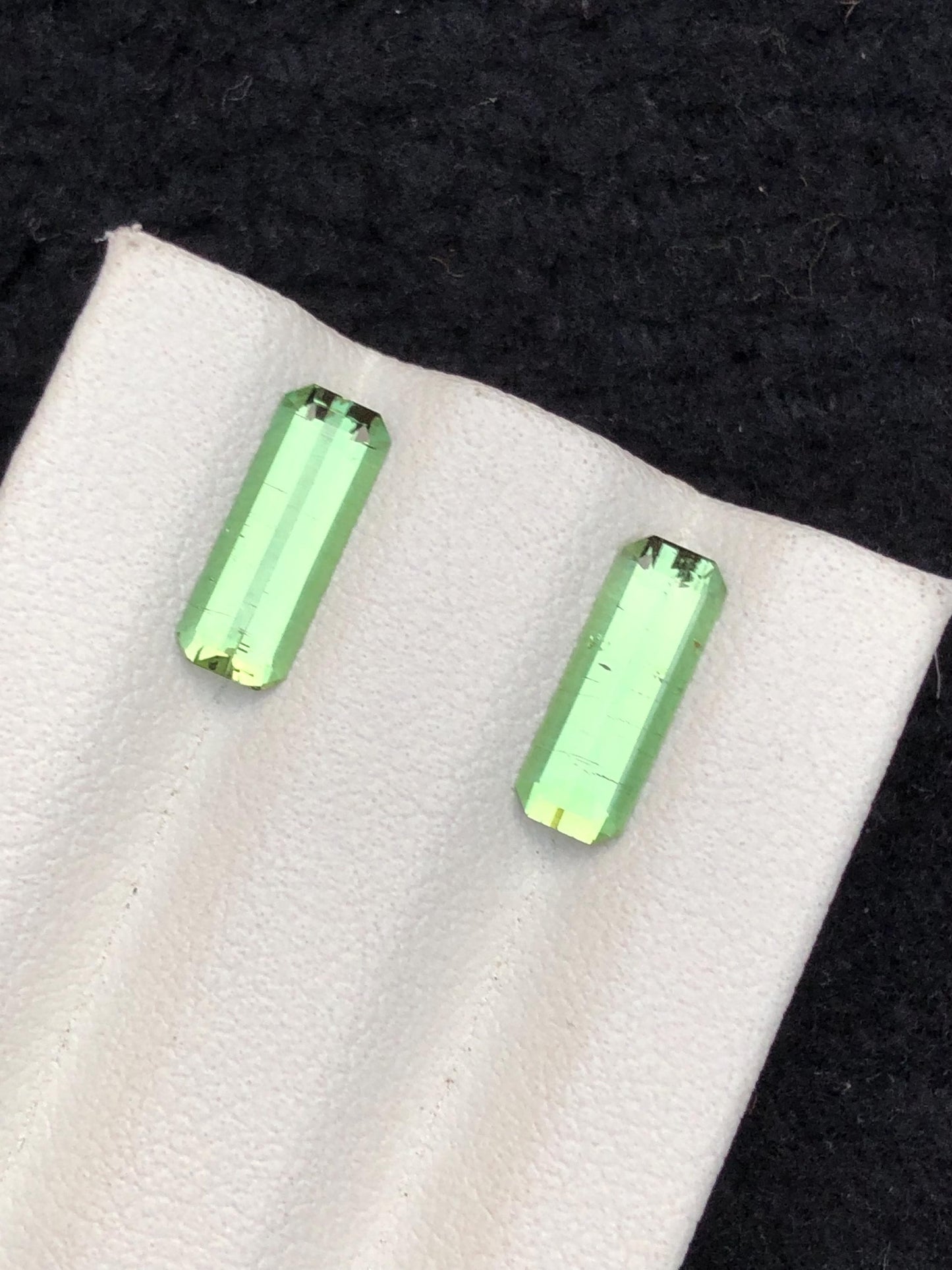 2.20 CTs green tourmaline pair natural faceted