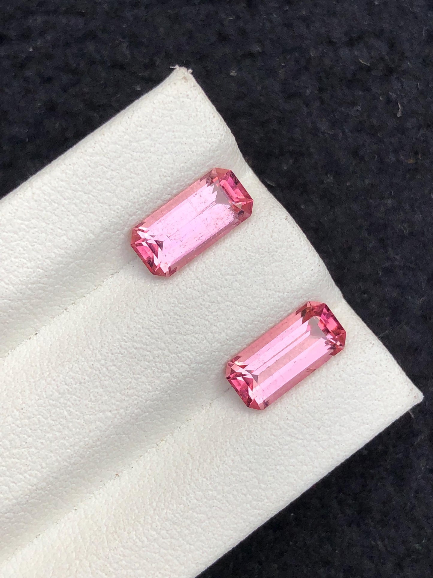 3 CTs pink tourmaline pair origin Afghanistan faceted natural