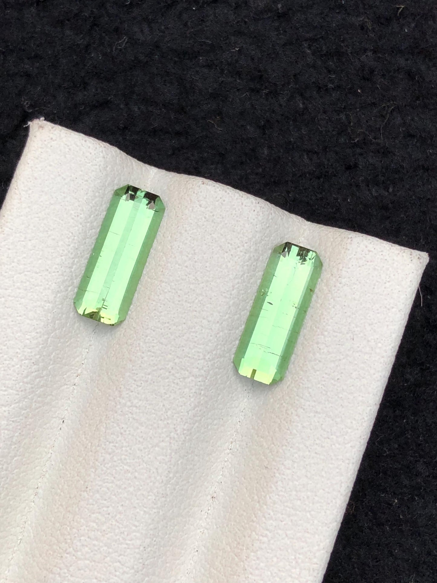 2.20 CTs green tourmaline pair natural faceted