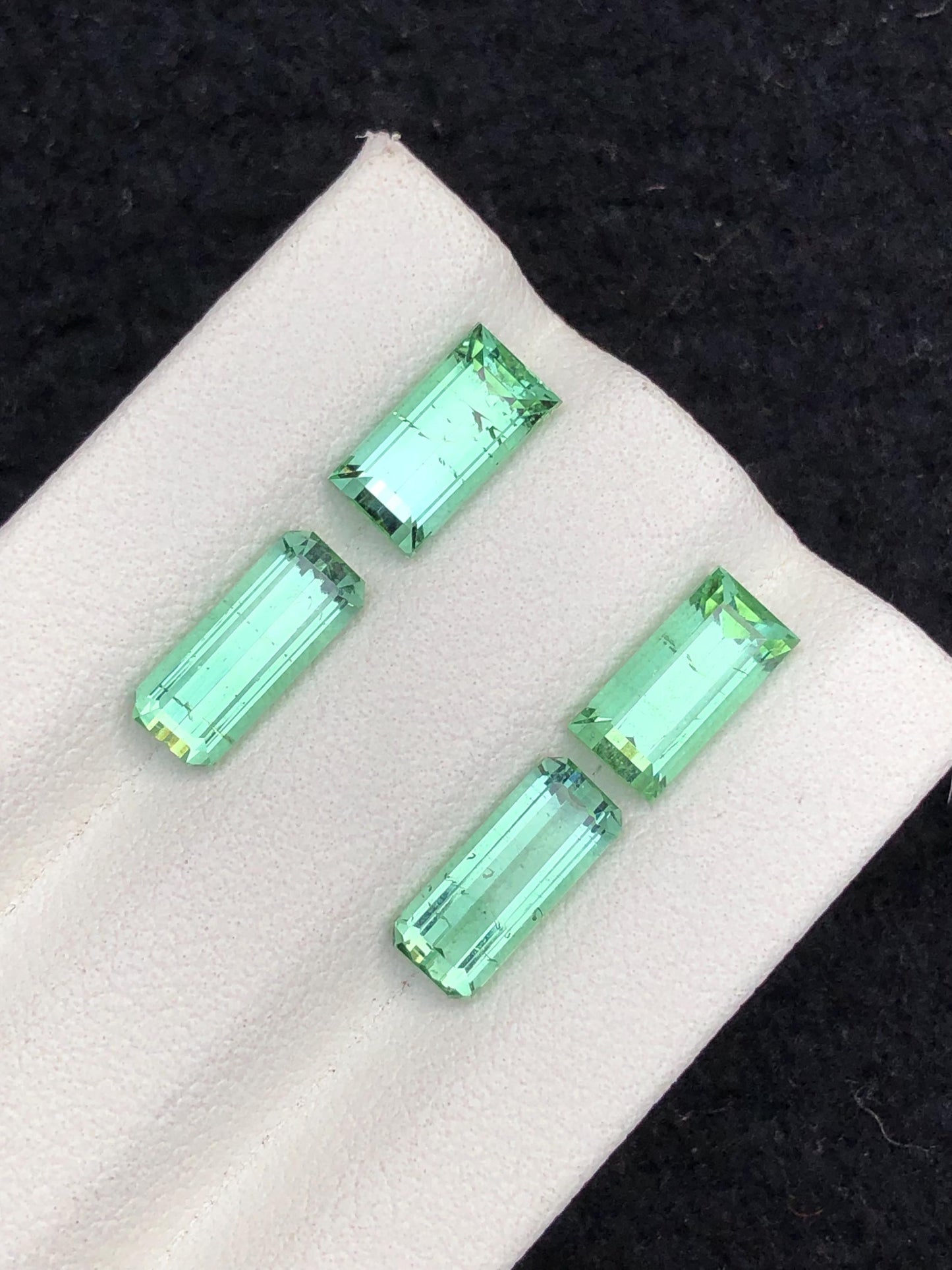 5.70 CTs green tourmaline pairs natural faceted