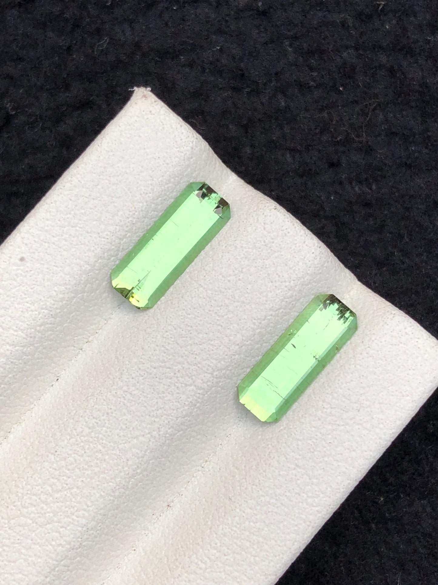 2.20 CTs green tourmaline pair natural faceted