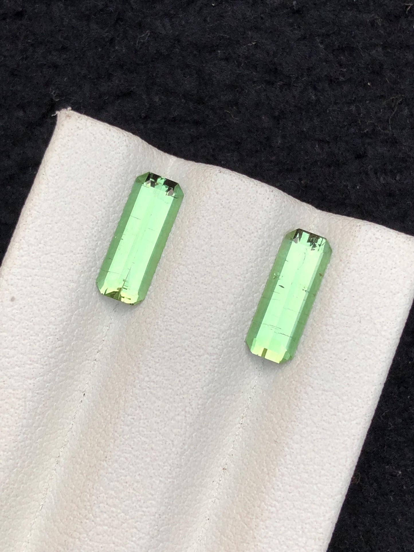 2.20 CTs green tourmaline pair natural faceted