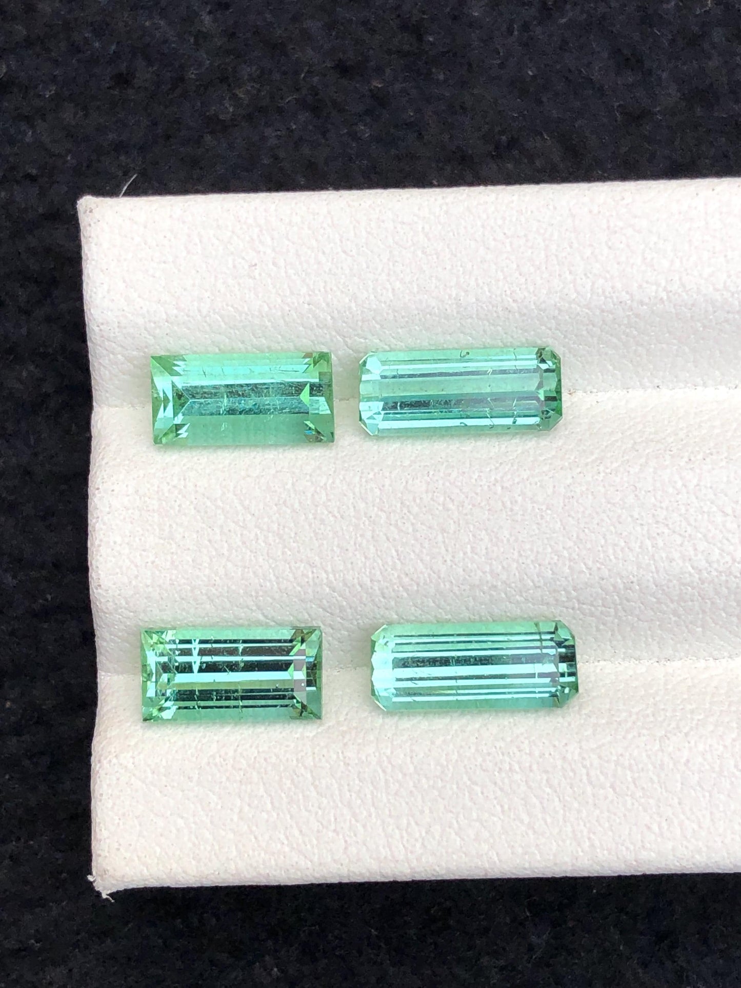 5.70 CTs green tourmaline pairs natural faceted