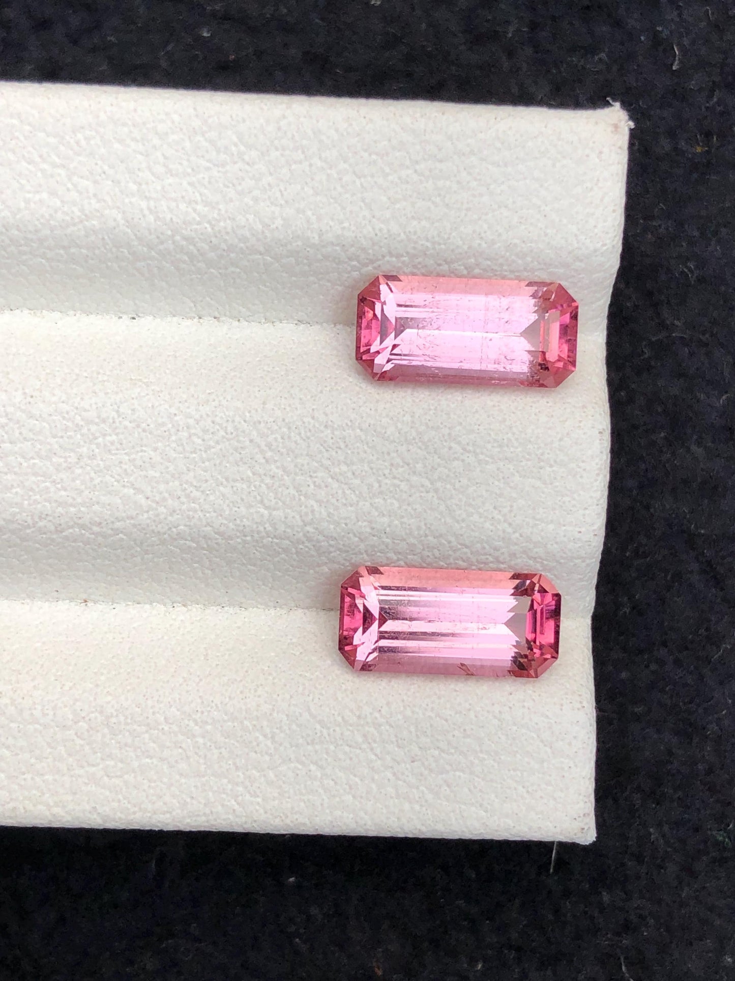 3 CTs pink tourmaline pair origin Afghanistan faceted natural