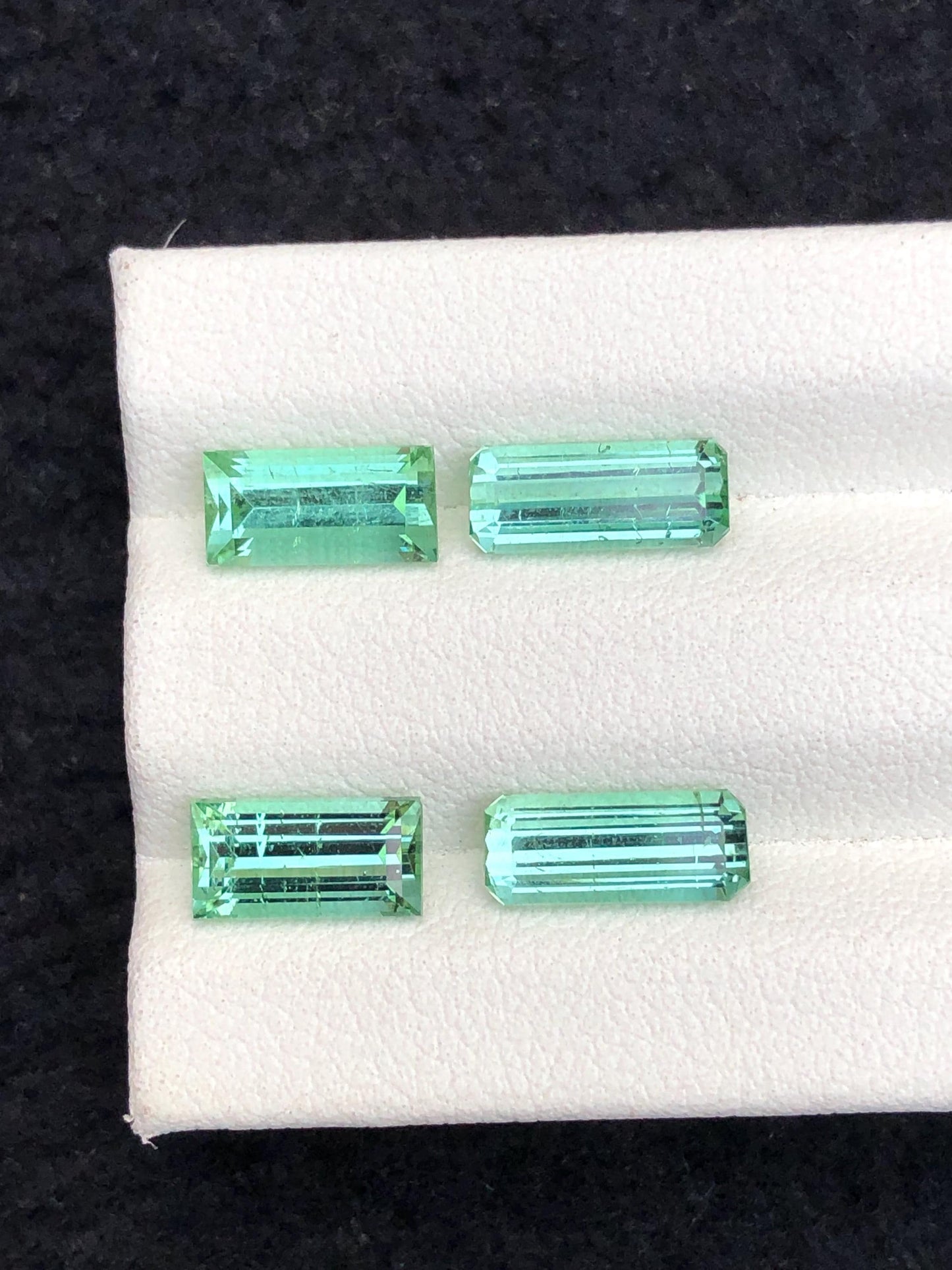 5.70 CTs green tourmaline pairs natural faceted