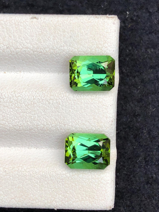 3.90 CTs green tourmaline pair eye clean