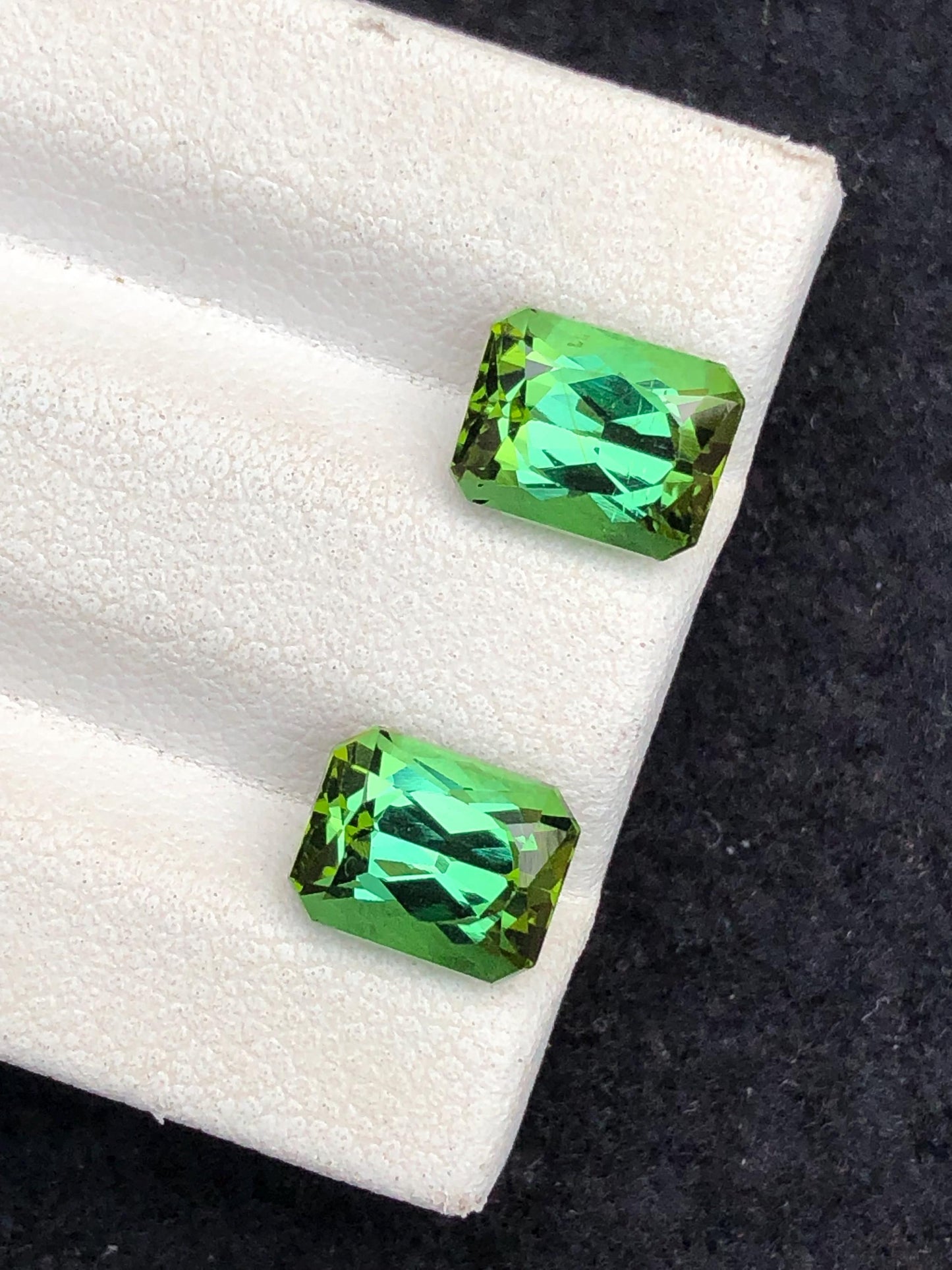 3.90 CTs green tourmaline pair eye clean