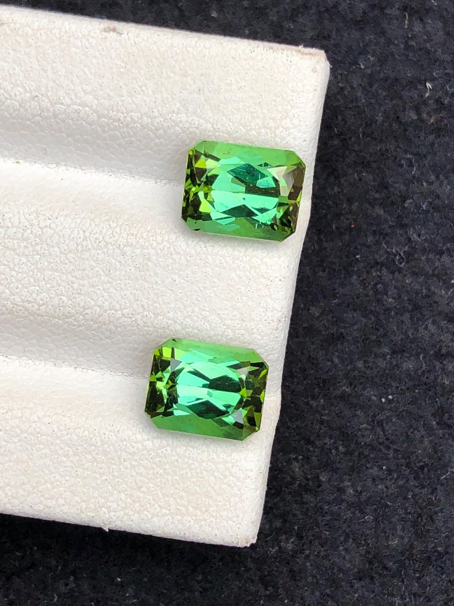 3.90 CTs green tourmaline pair eye clean