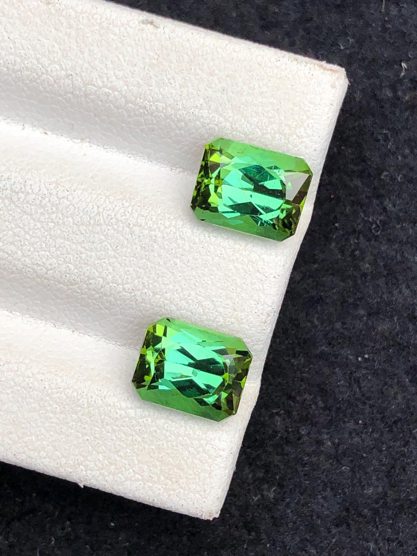 3.90 CTs green tourmaline pair eye clean