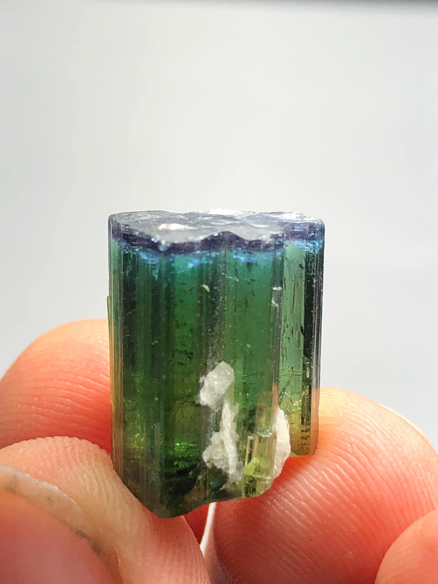 18.30 CTs unique bi colour tourmaline crystal