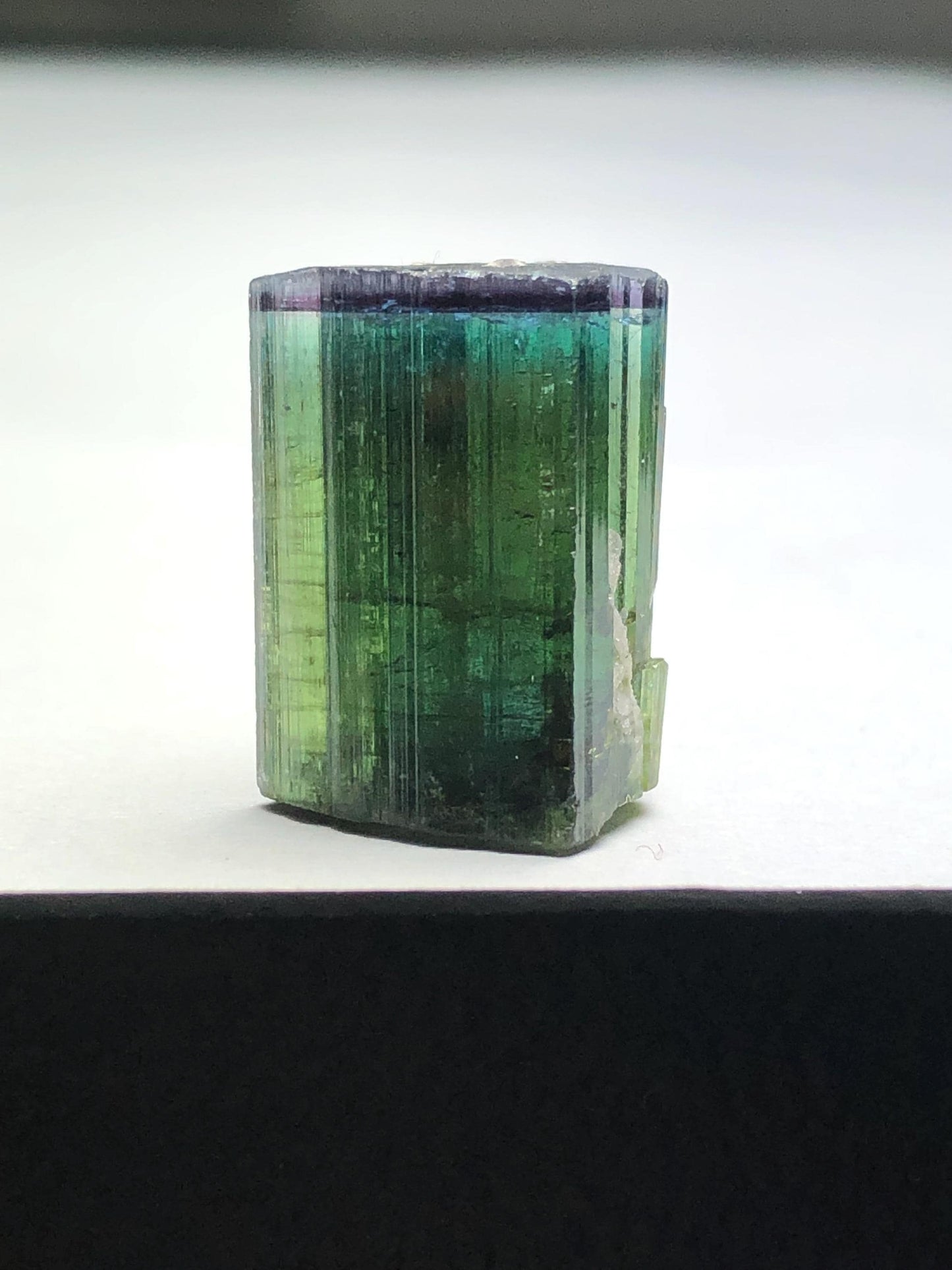 18.30 CTs unique bi colour tourmaline crystal