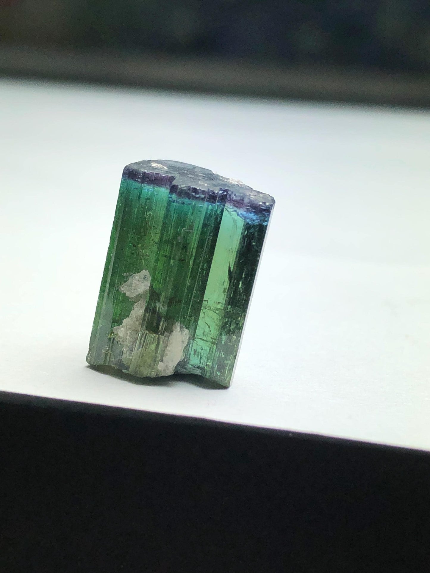 18.30 CTs unique bi colour tourmaline crystal