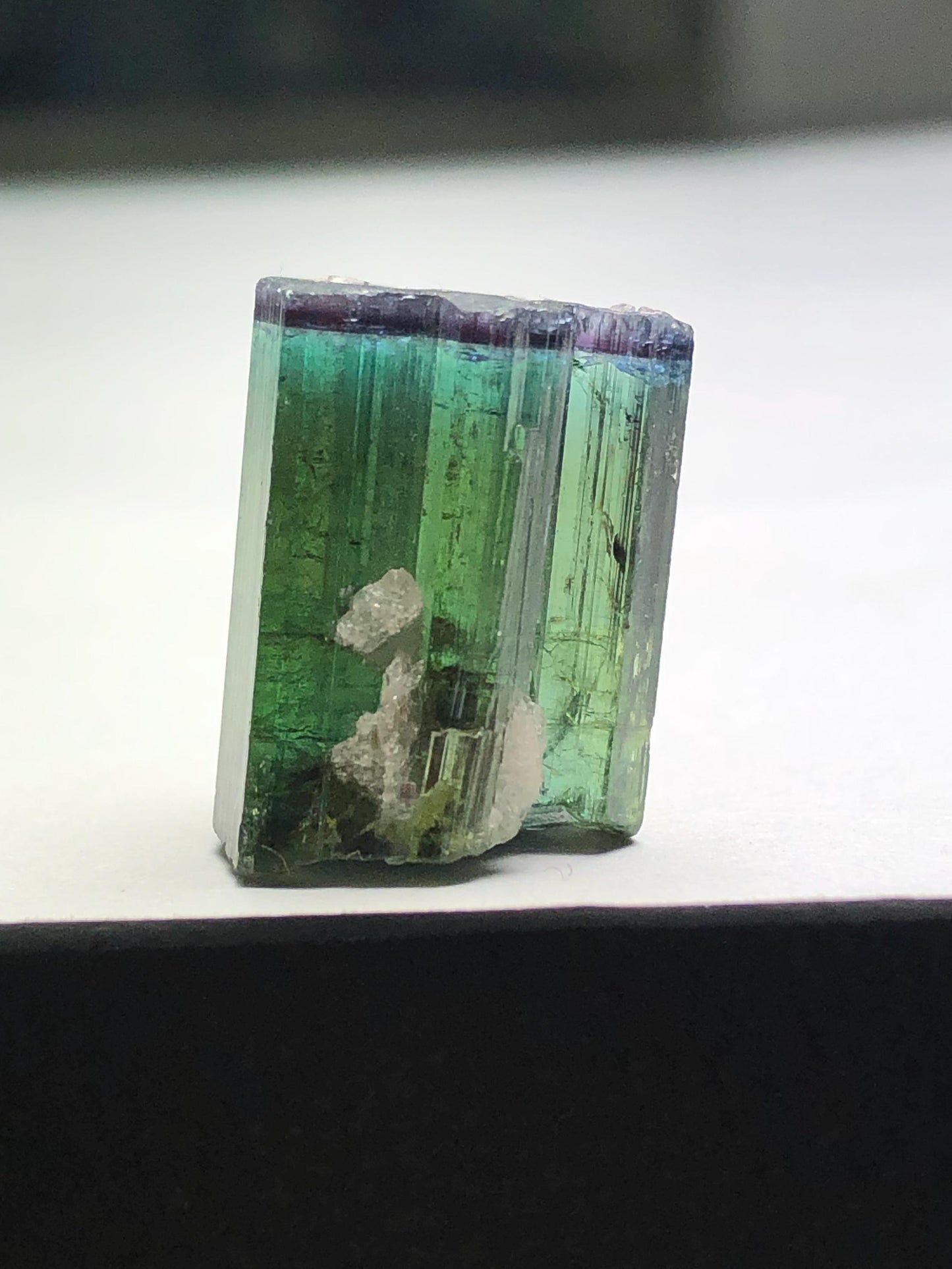 18.30 CTs unique bi colour tourmaline crystal