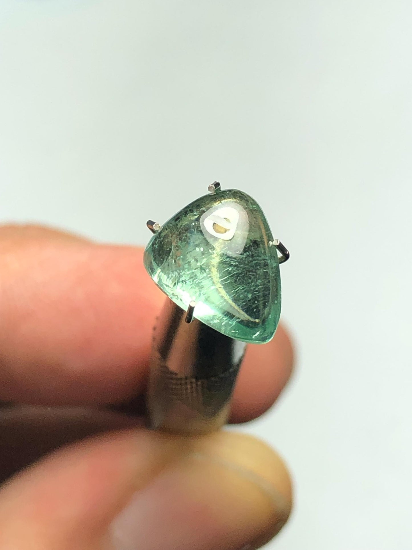 3 carat lagoon tourmaline cabochon natural