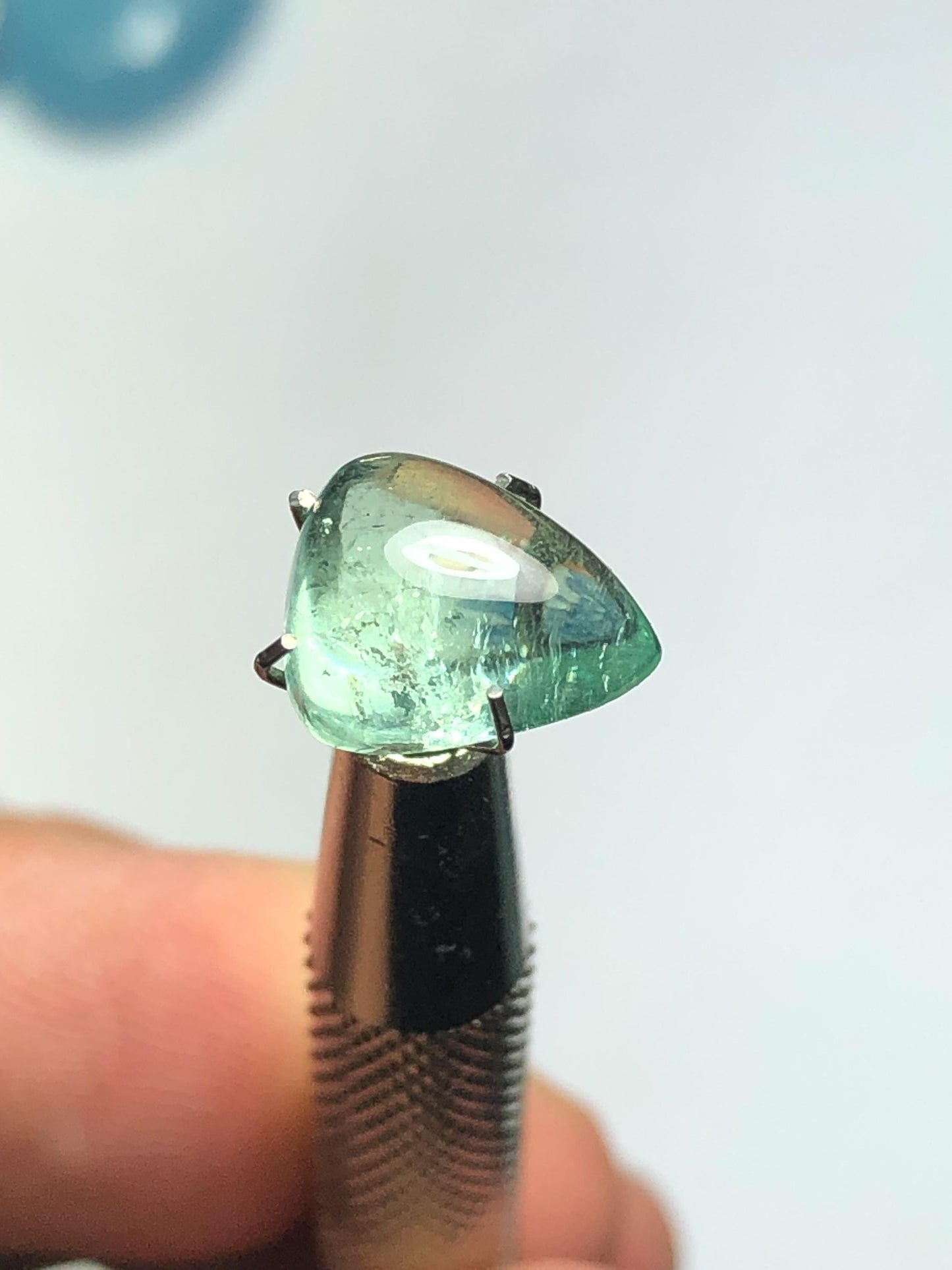 3 carat lagoon tourmaline cabochon natural