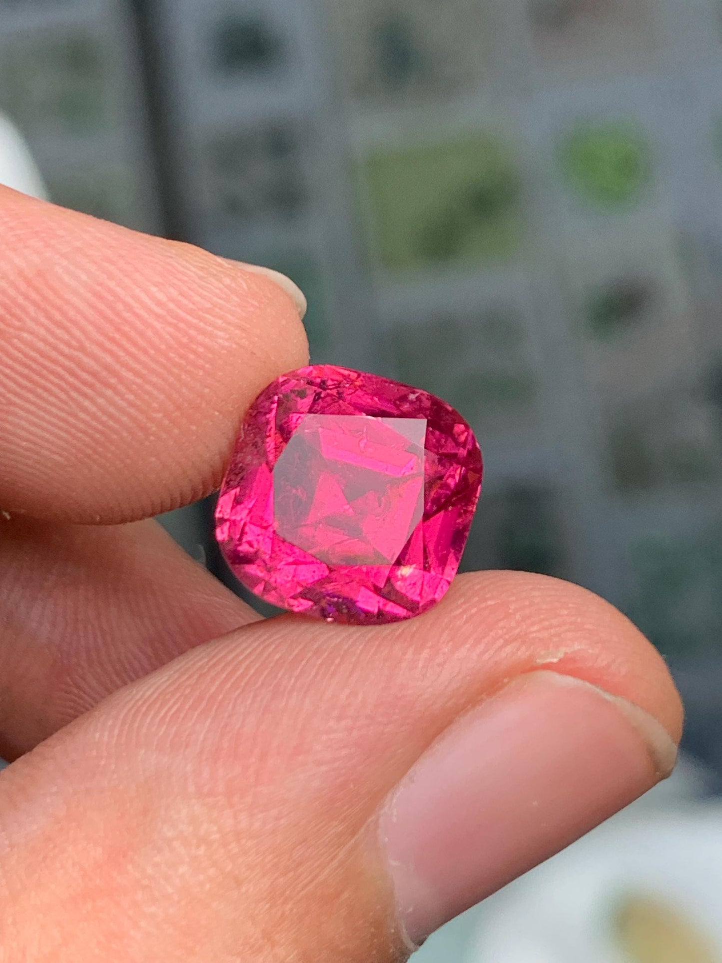 7.40 CTs hot pink tourmaline faceted natural