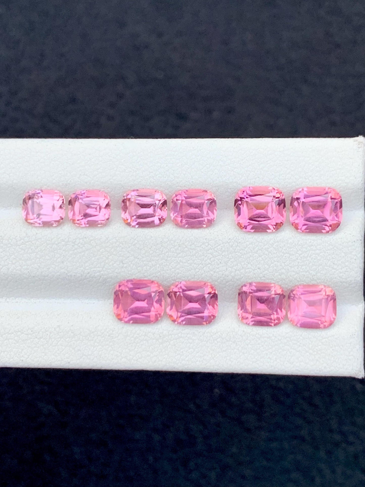 11.20 CTs bright rose pink tourmaline pairs faceted natural