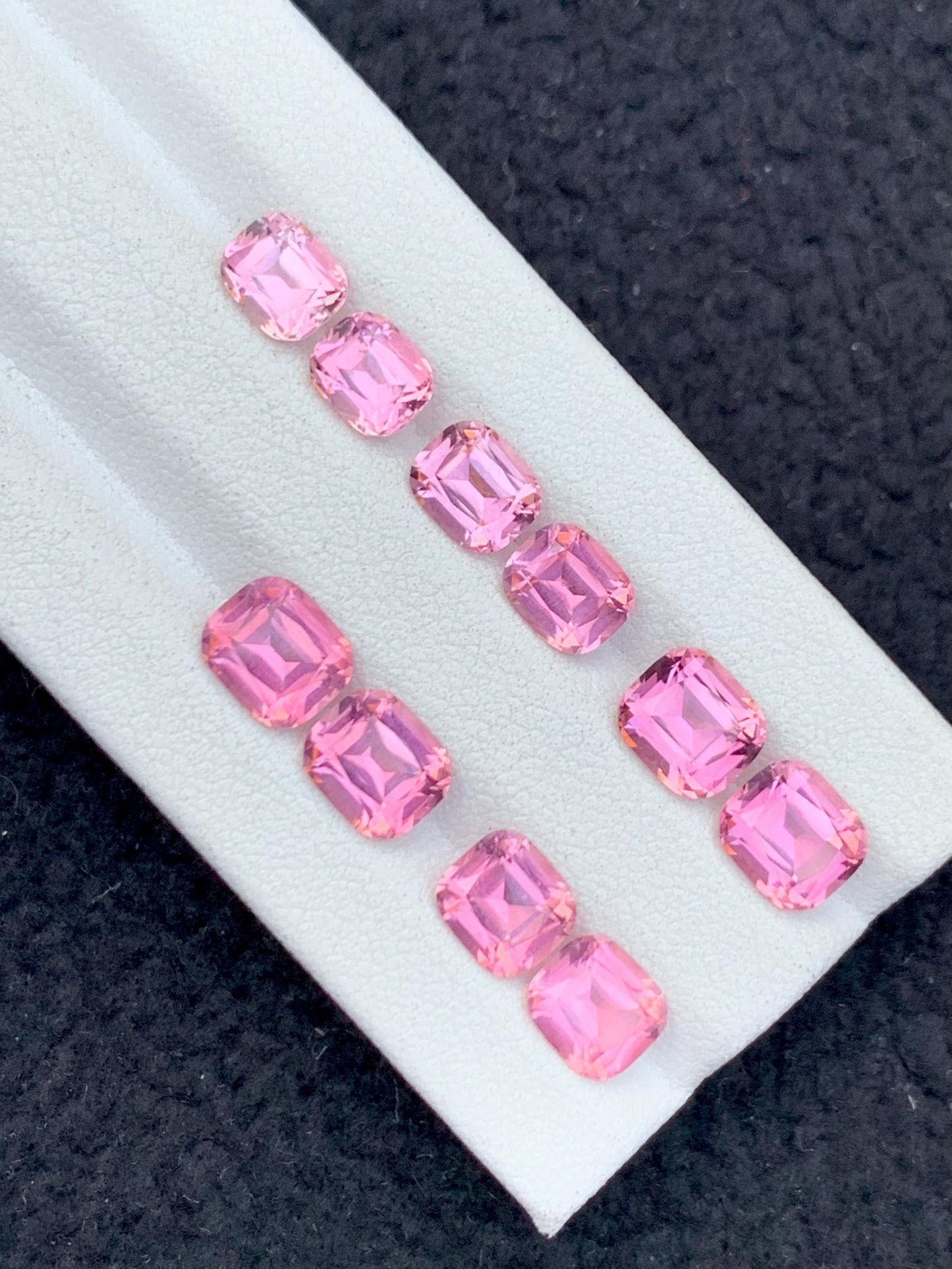 11.20 CTs bright rose pink tourmaline pairs faceted natural