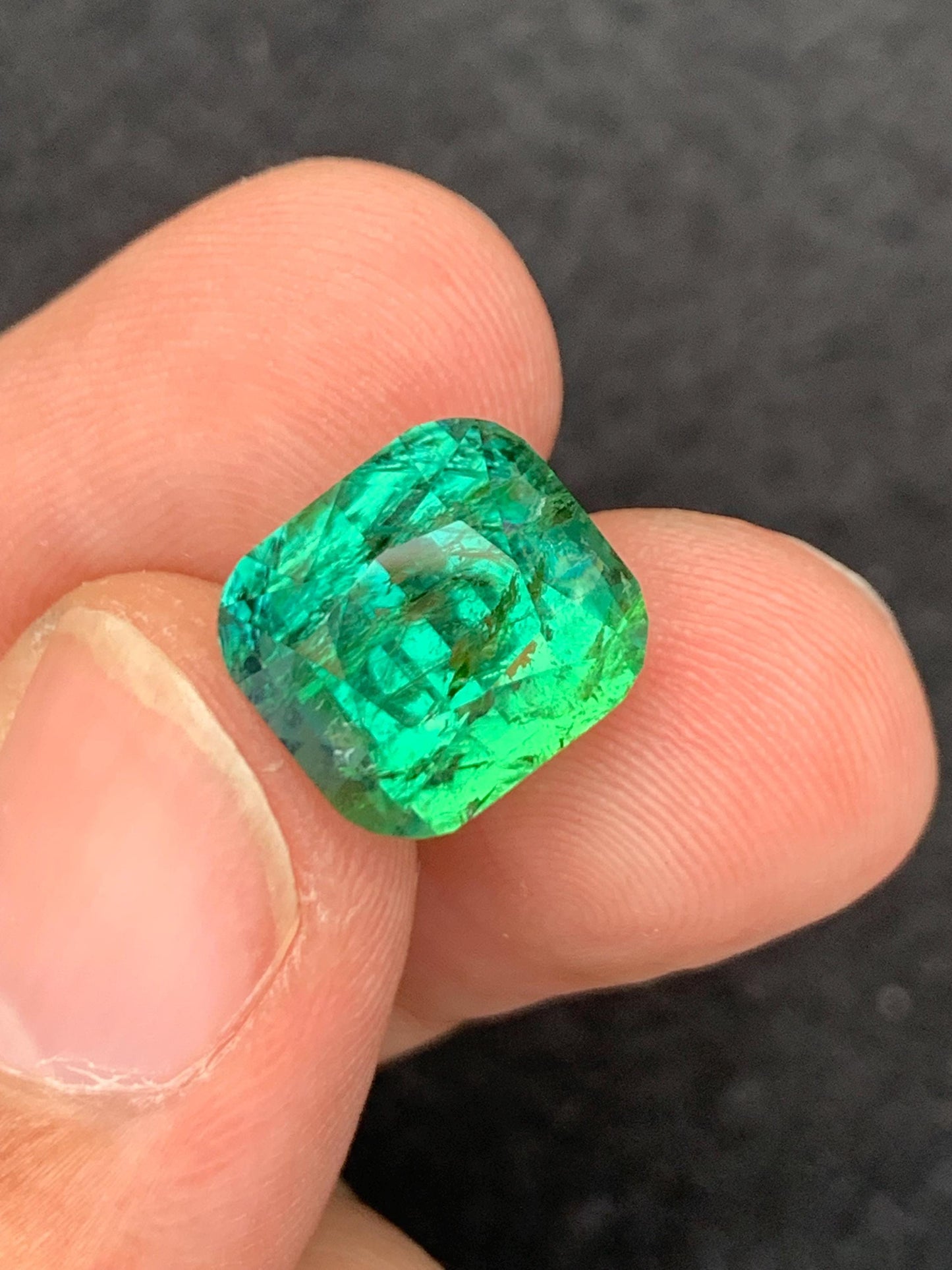 9.8 CTs blue green tourmaline faceted natural