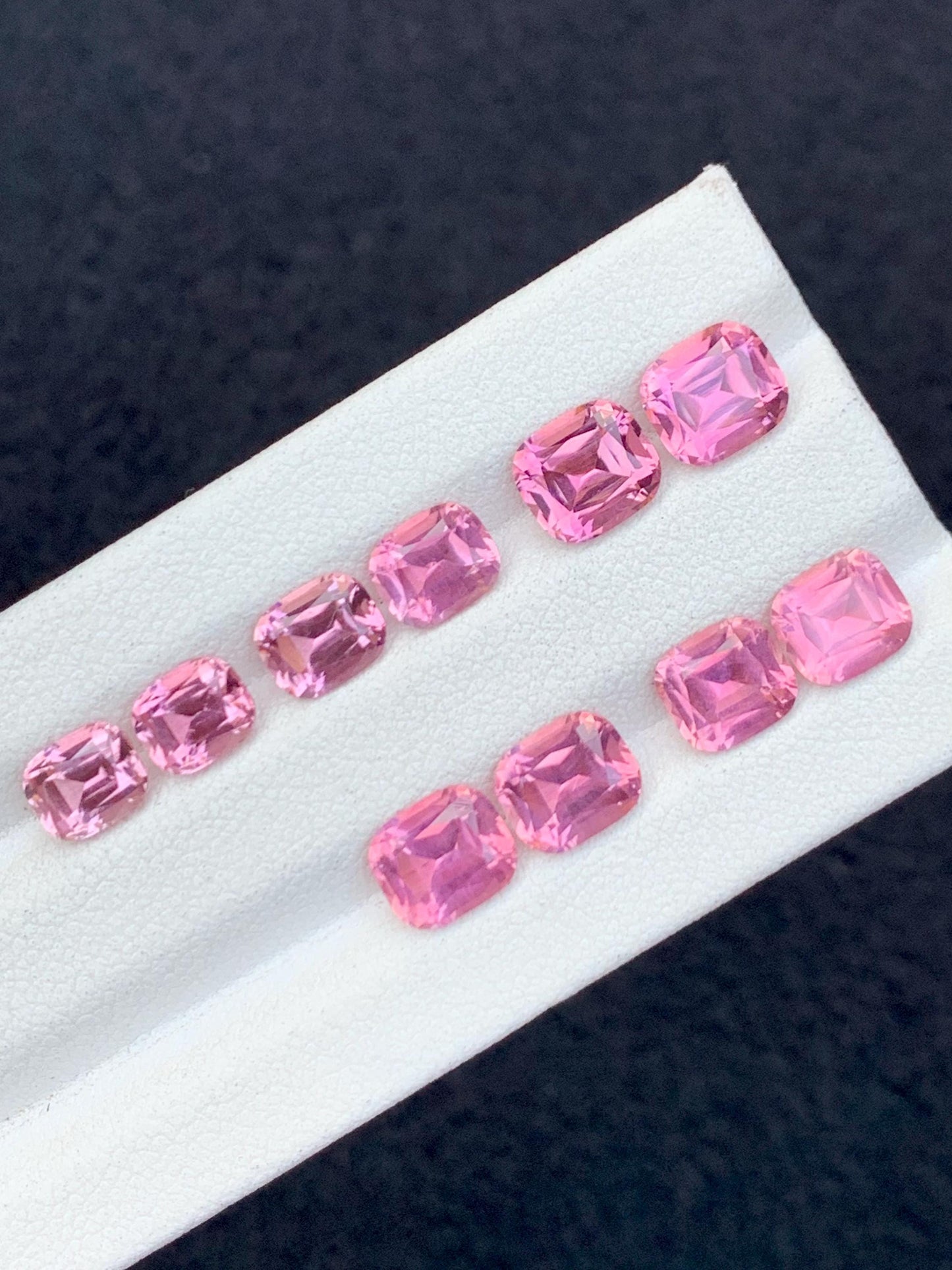 11.20 CTs bright rose pink tourmaline pairs faceted natural