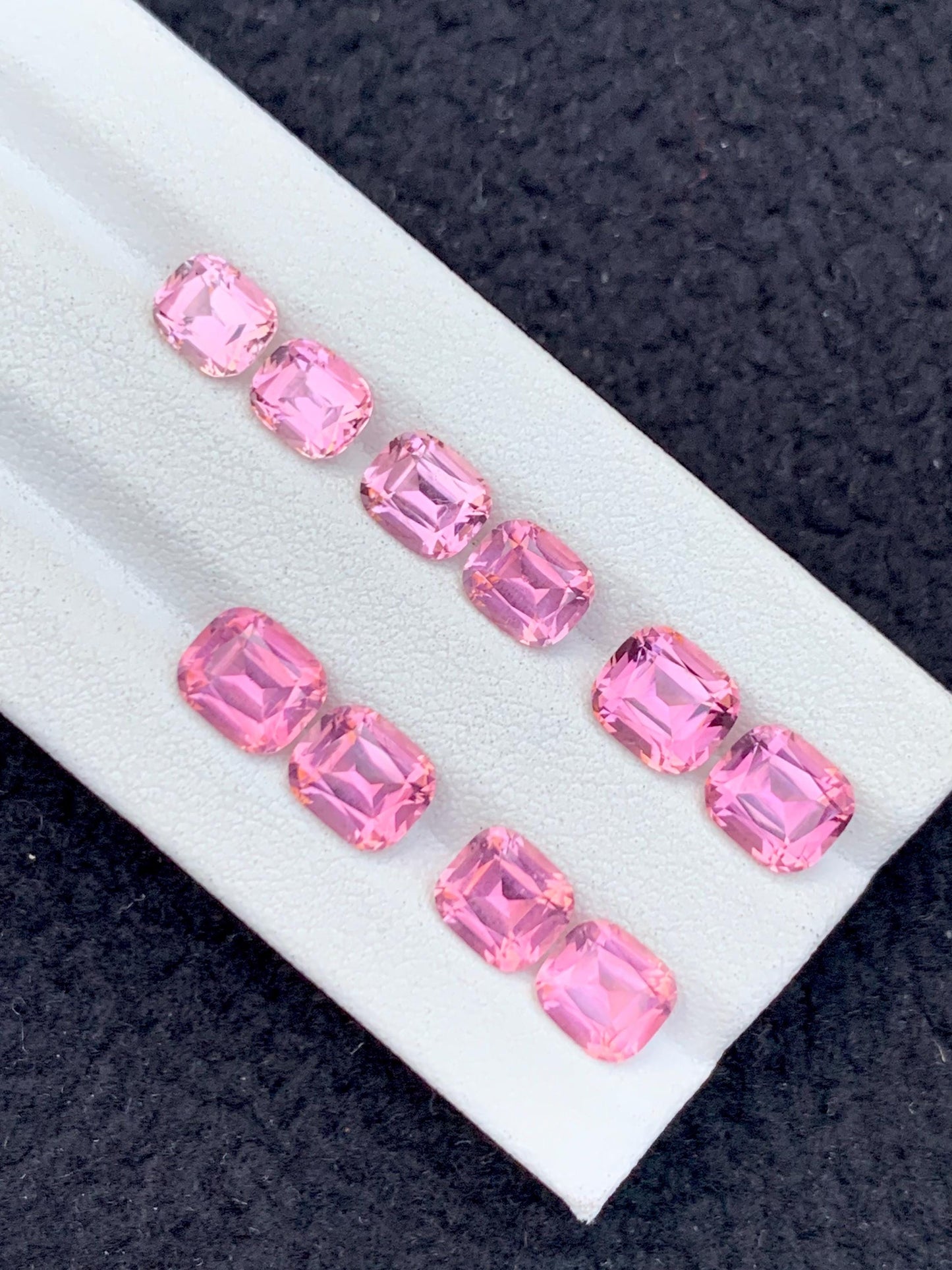 11.20 CTs bright rose pink tourmaline pairs faceted natural