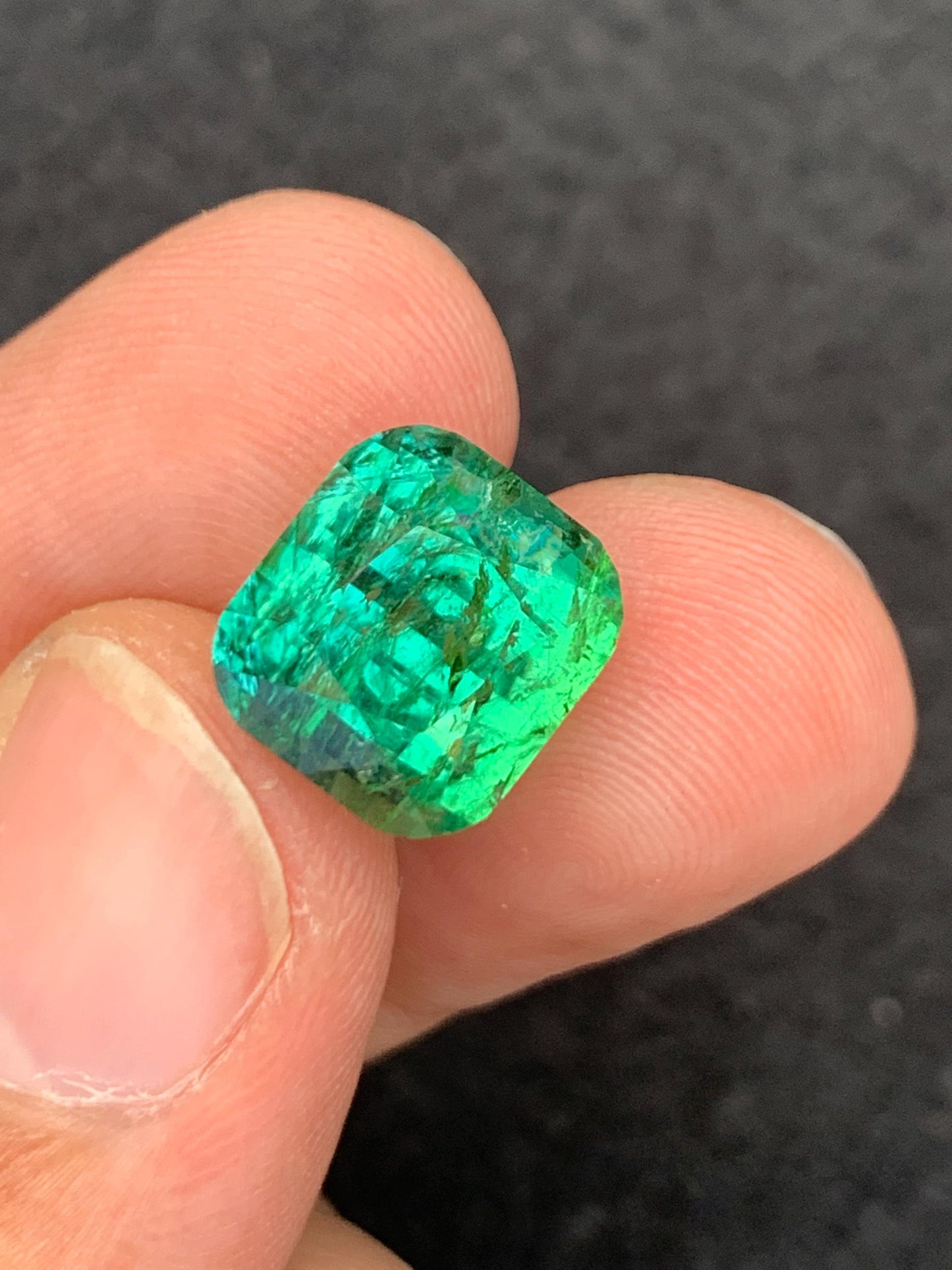 9.8 CTs blue green tourmaline faceted natural