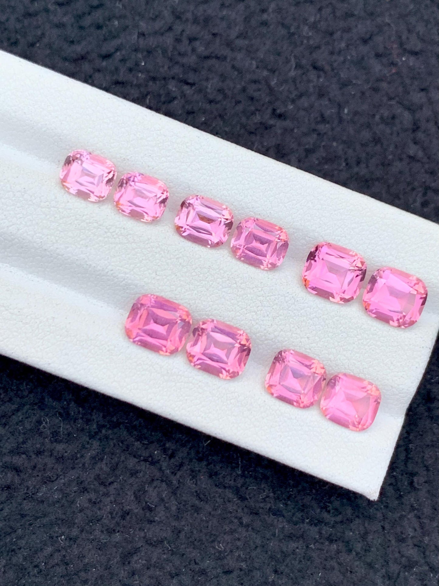 11.20 CTs bright rose pink tourmaline pairs faceted natural