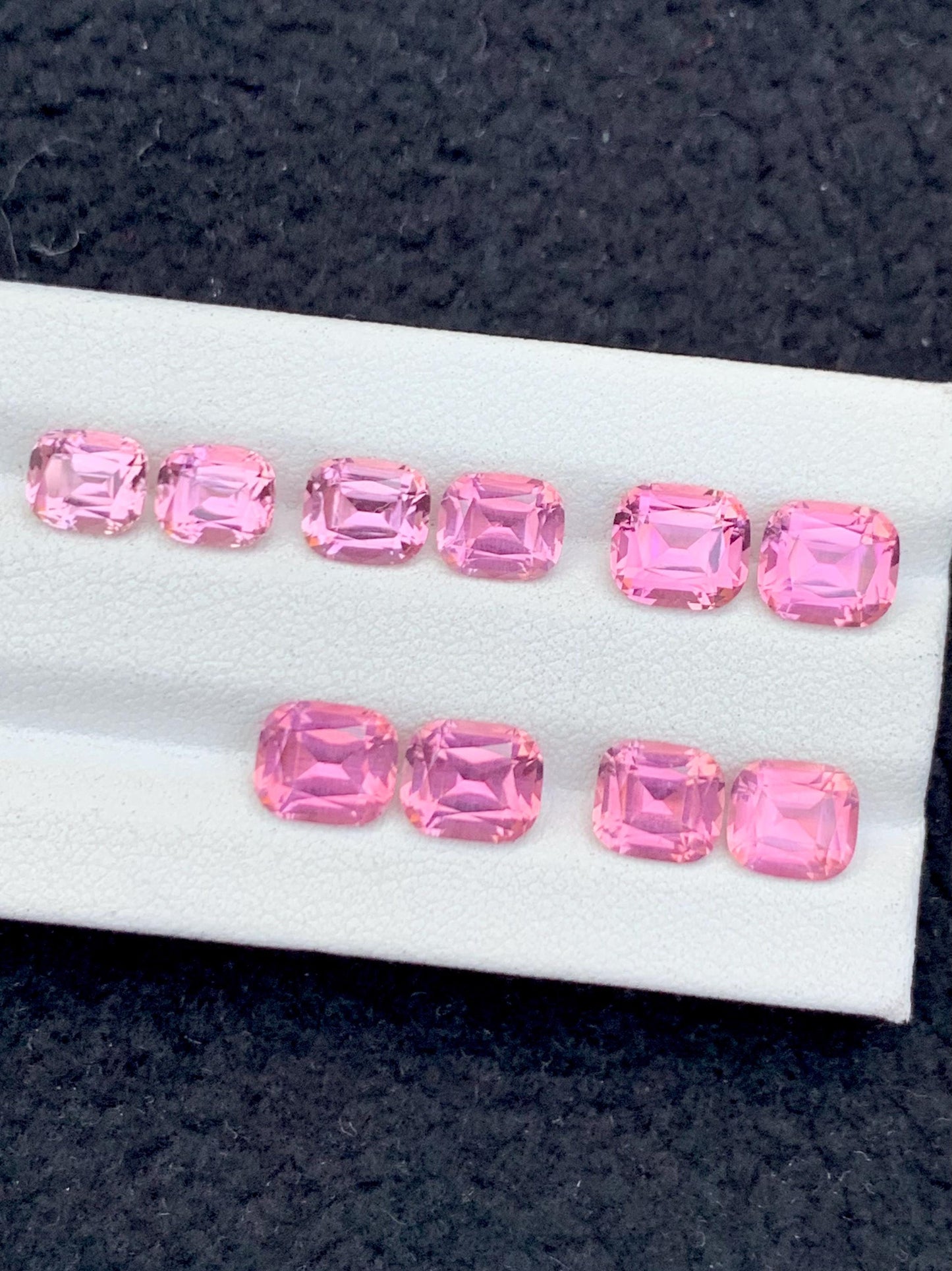 11.20 CTs bright rose pink tourmaline pairs faceted natural