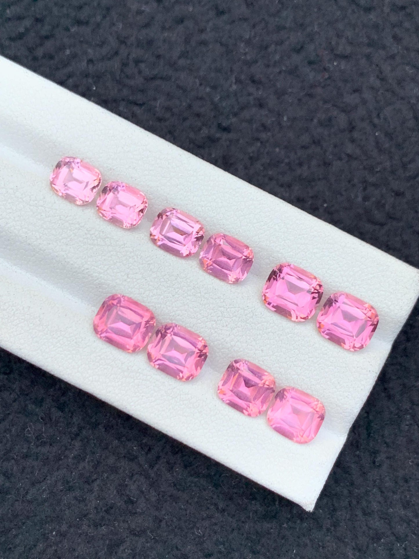 11.20 CTs bright rose pink tourmaline pairs faceted natural