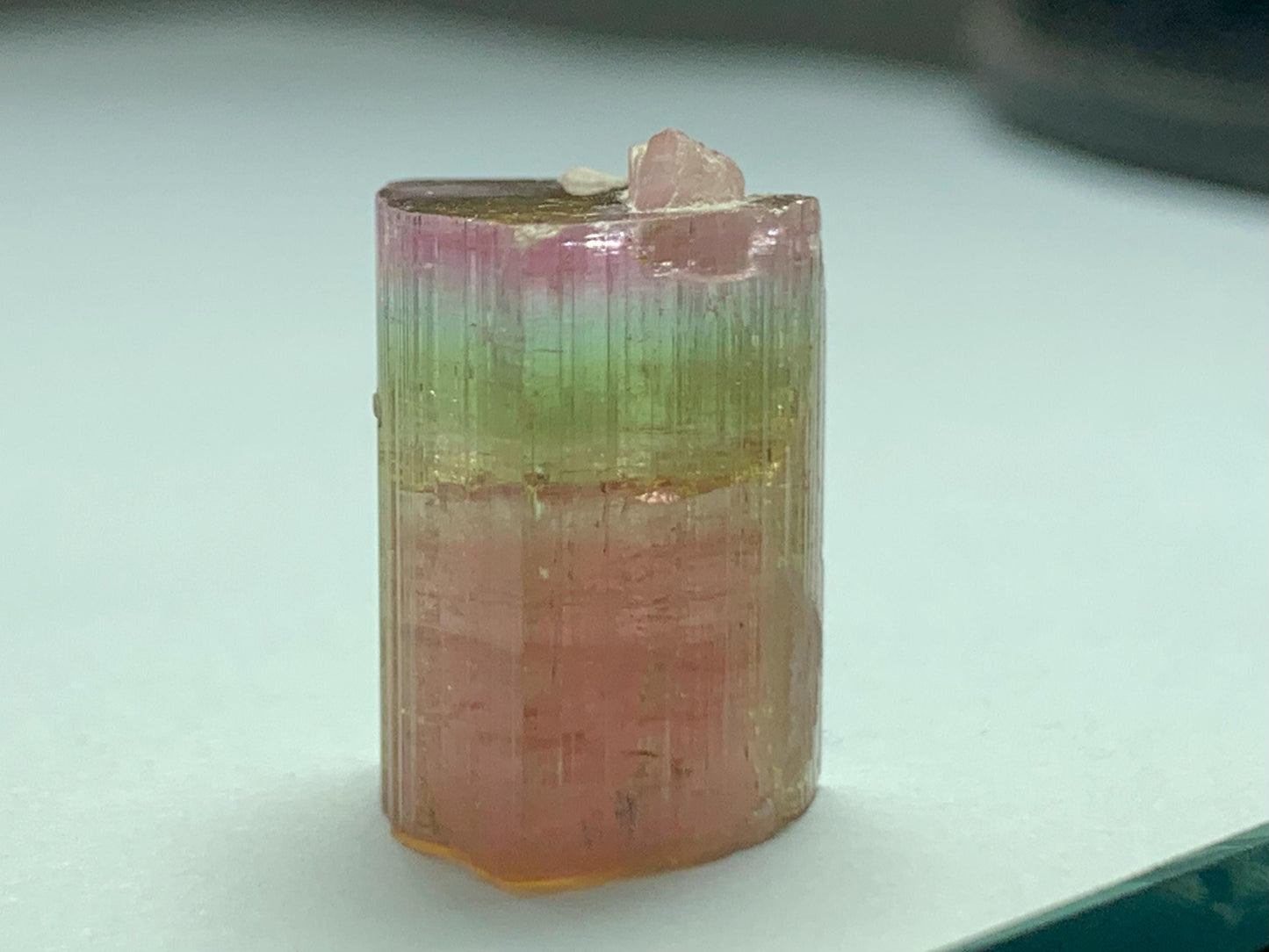 28.70 CTs unique tri colour tourmaline crystal natural