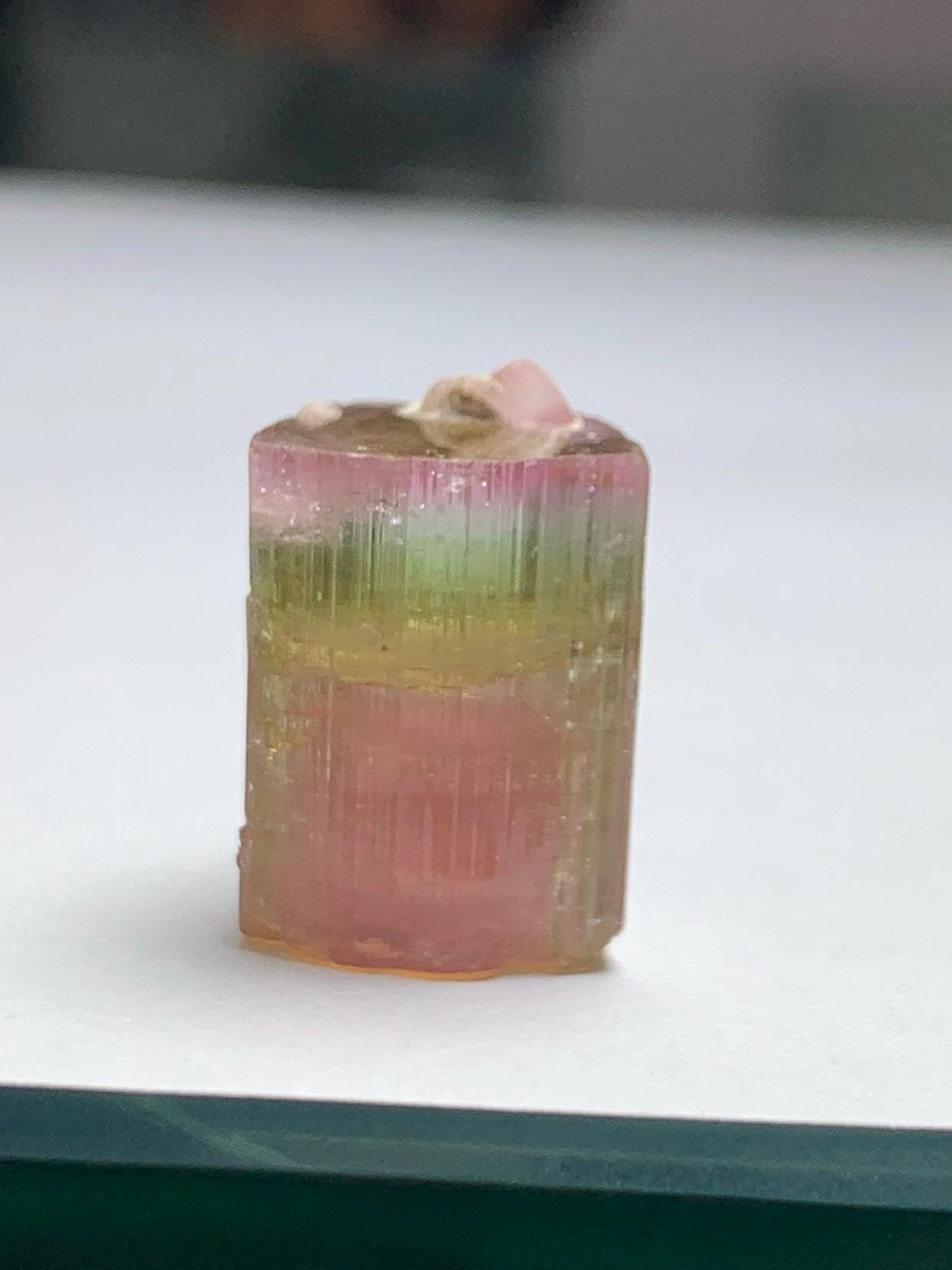 28.70 CTs unique tri colour tourmaline crystal natural