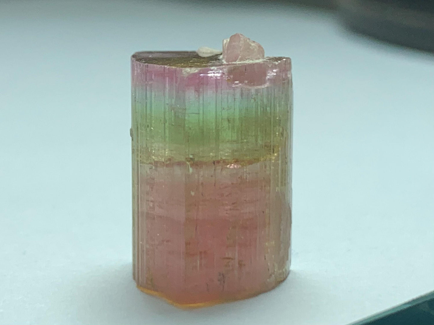 28.70 CTs unique tri colour tourmaline crystal natural