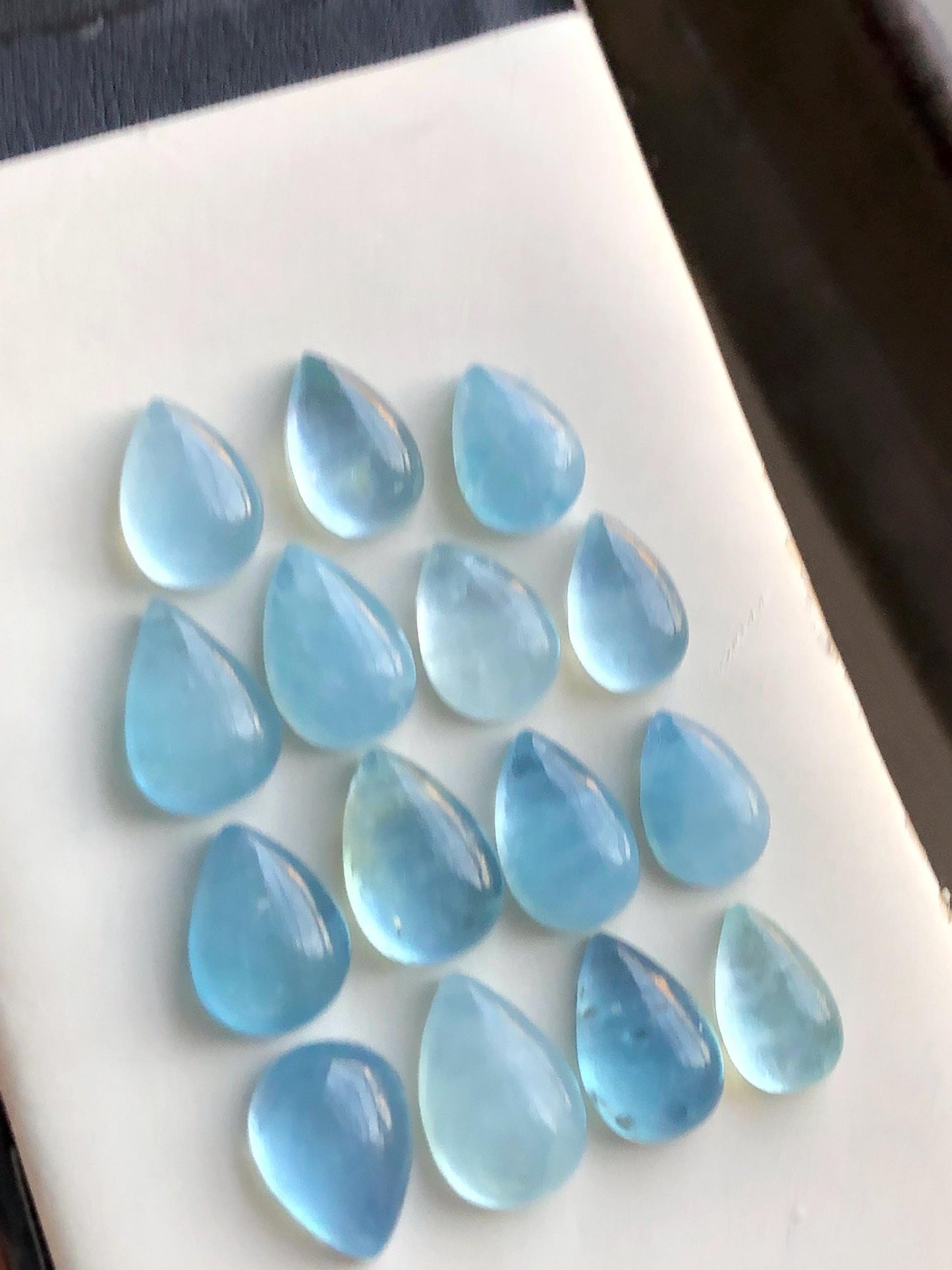 64.40 carats Heated aquamarine cabochons lot